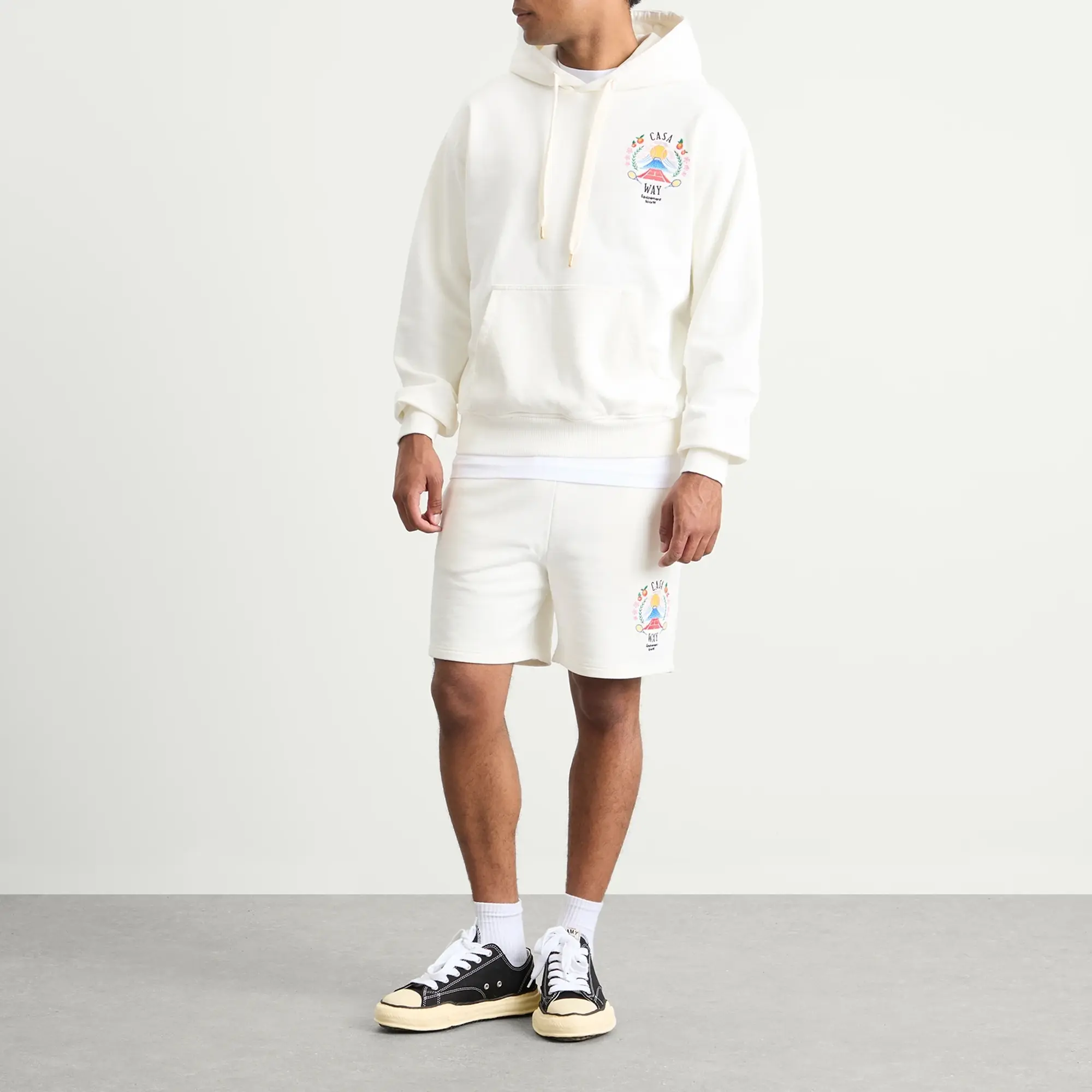 Casablanca Men's Casa Way Mountain Printed Hoodie White