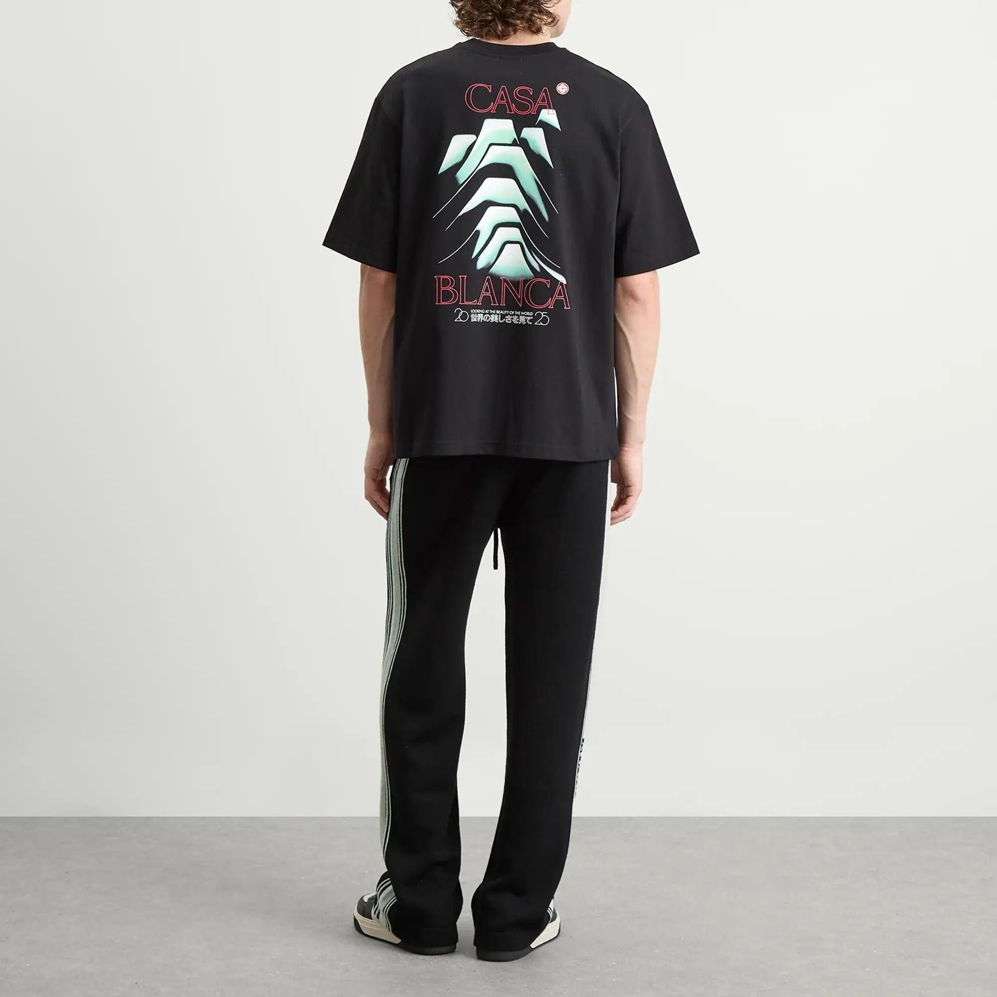 Casablanca Men's Frosty Mountain Screen Printed T-Shirt Black