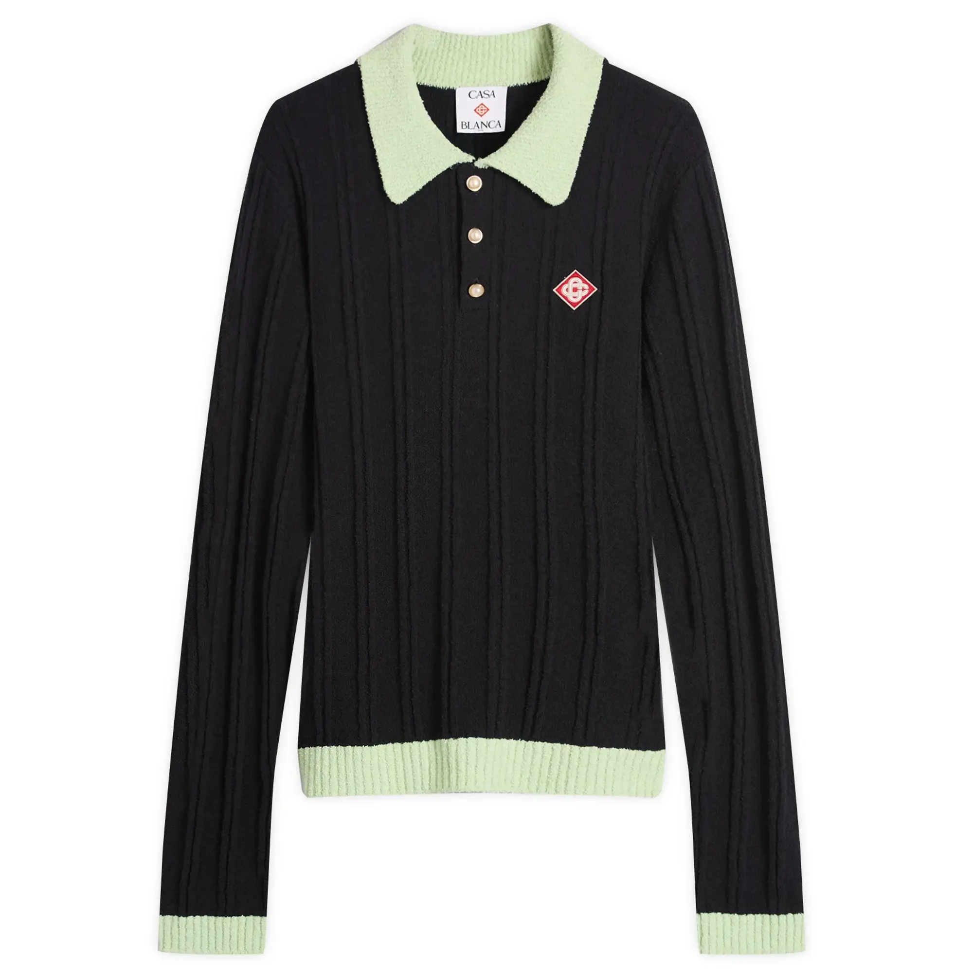 Casablanca Men's Boucle Polo Black