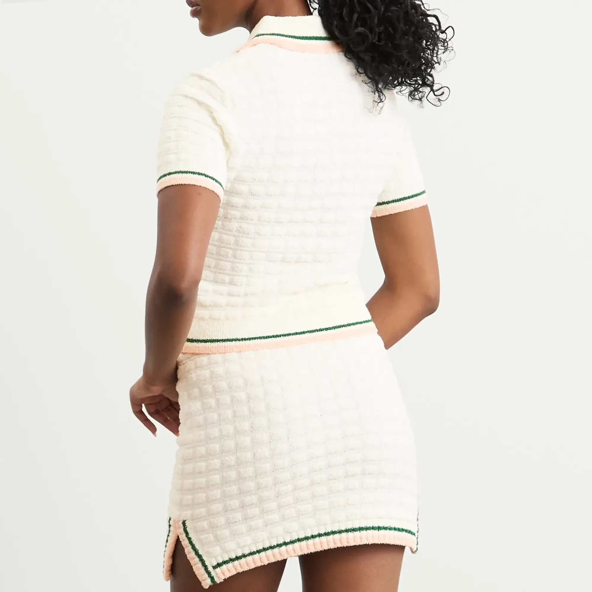 Casablanca Women's Boucle Polo White