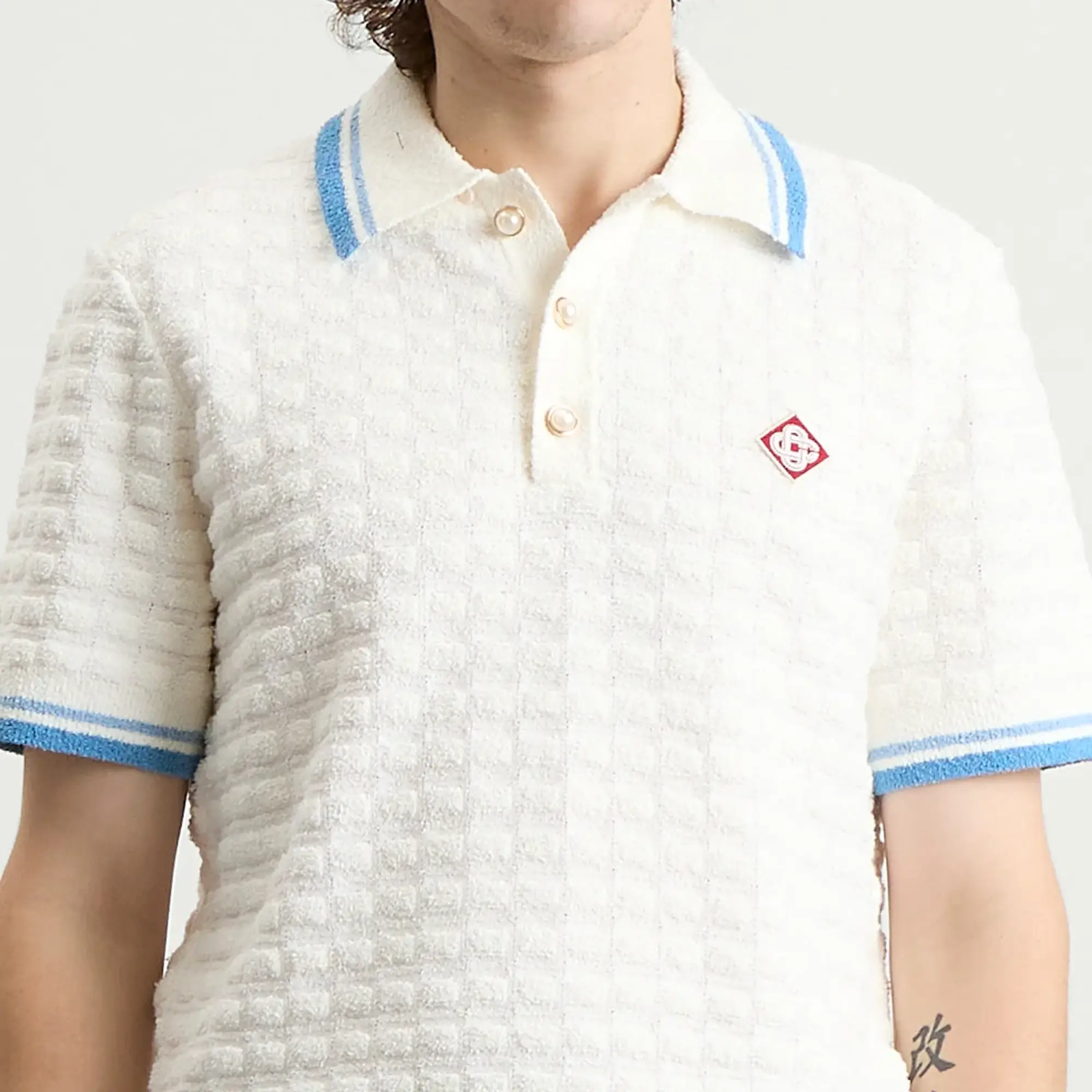 Casablanca Men's Boucle Polo White