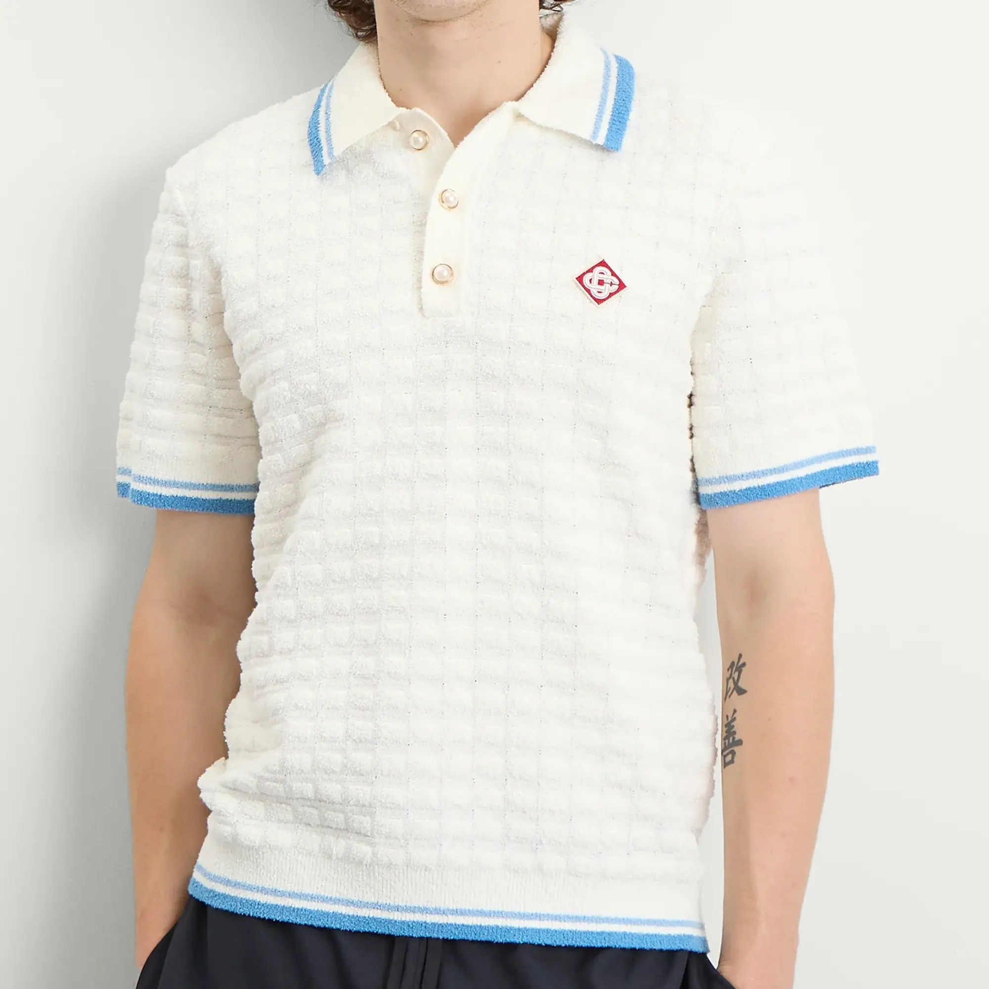 Casablanca Men's Boucle Polo White