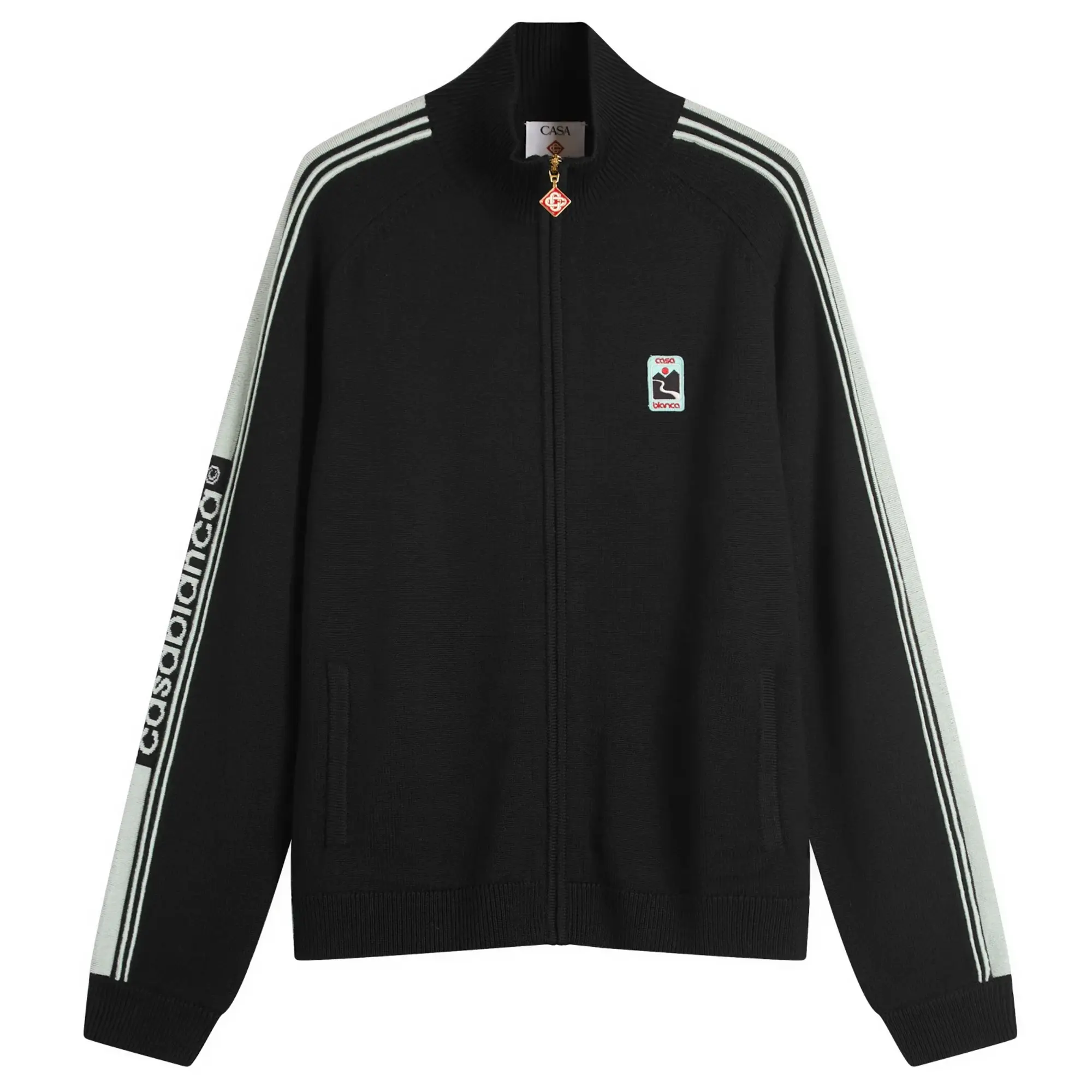 Casablanca Men's Merino Zip Up Track Top Black