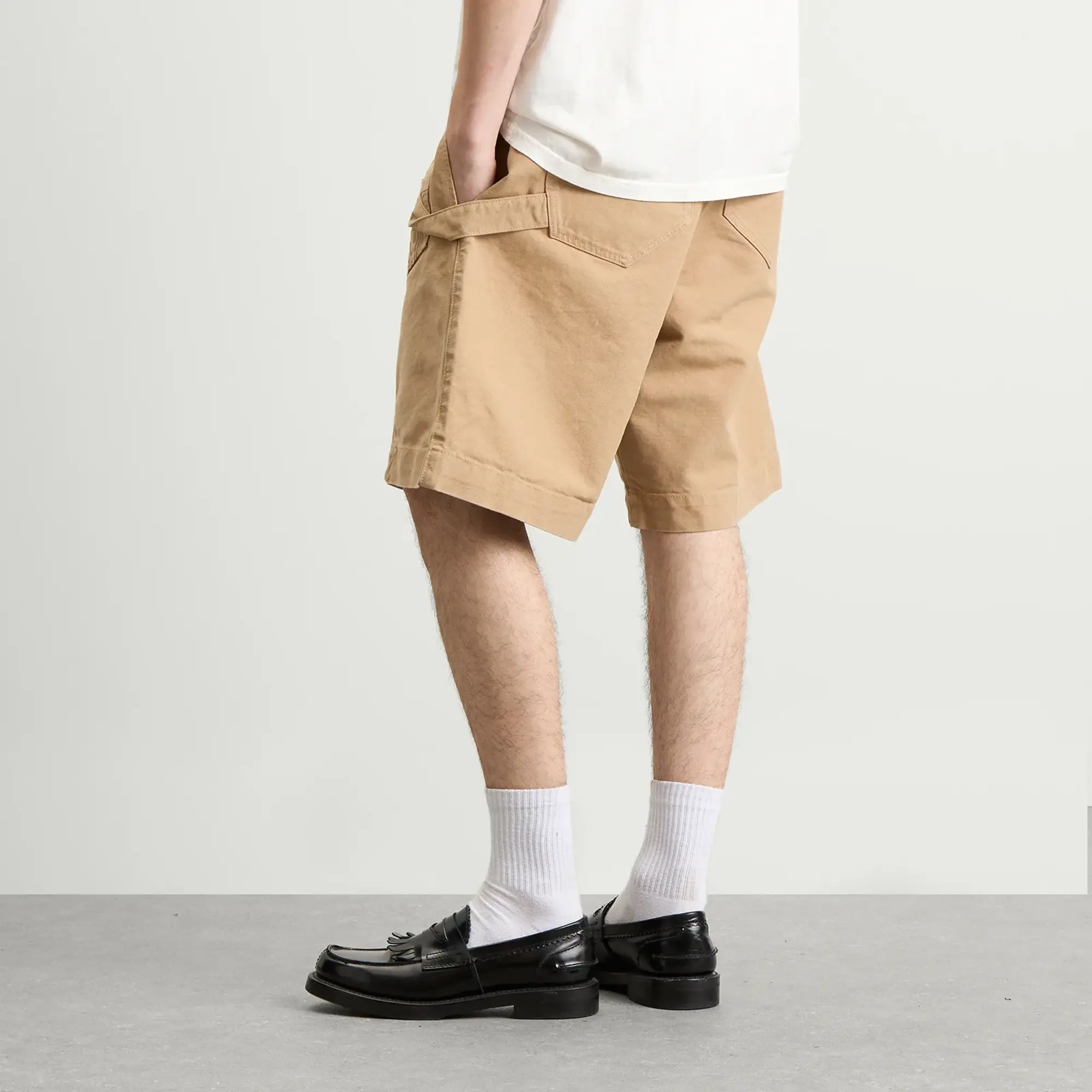JW Anderson Men's Twisted Workwear Shorts Flax