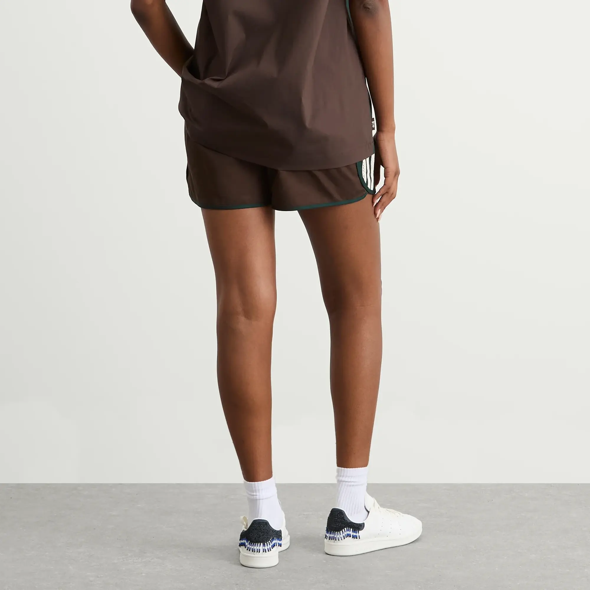 Adidas Women's x Clot Sprinter Shorts Green Night/Dark Brown