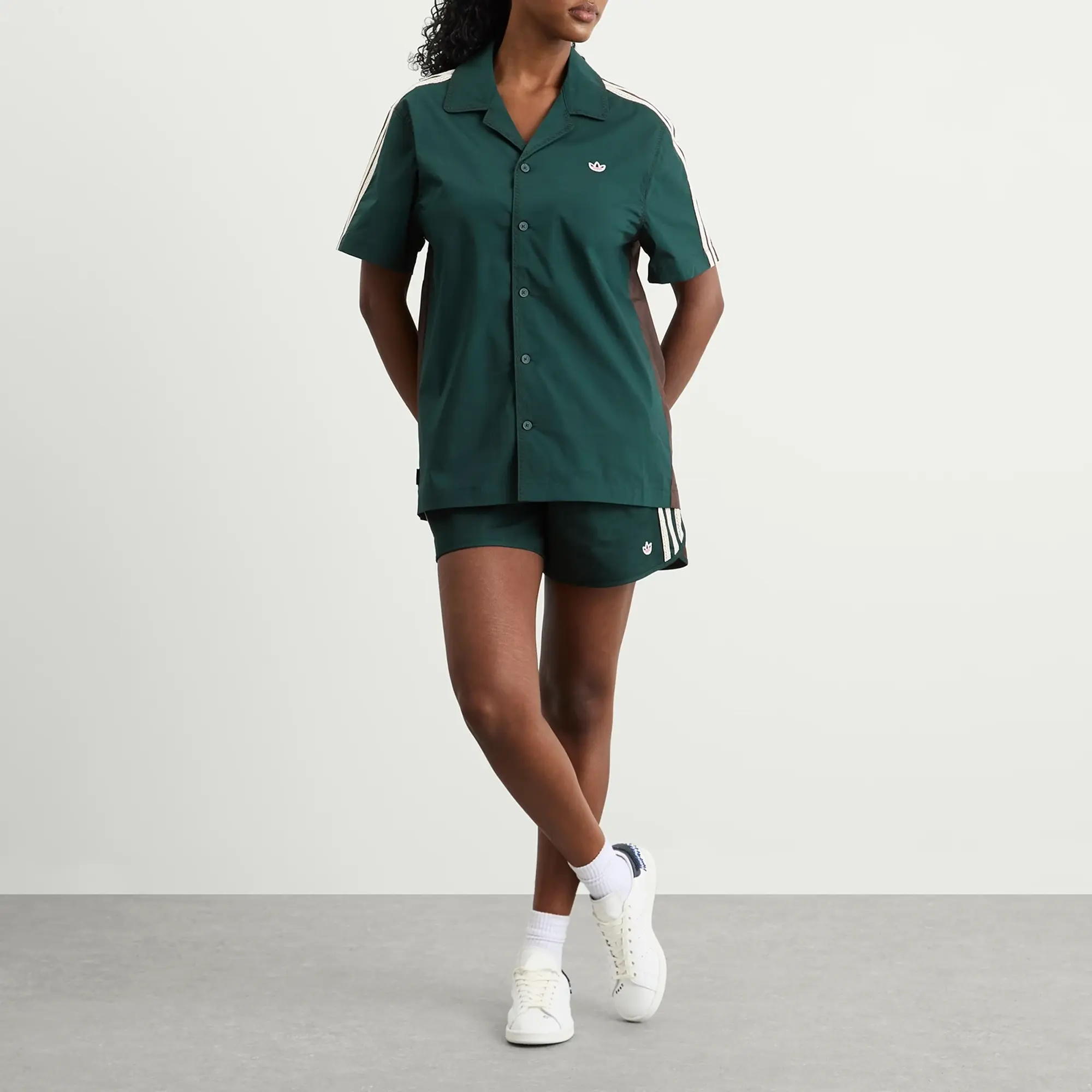 Adidas Women's x Clot Sprinter Shorts Green Night/Dark Brown