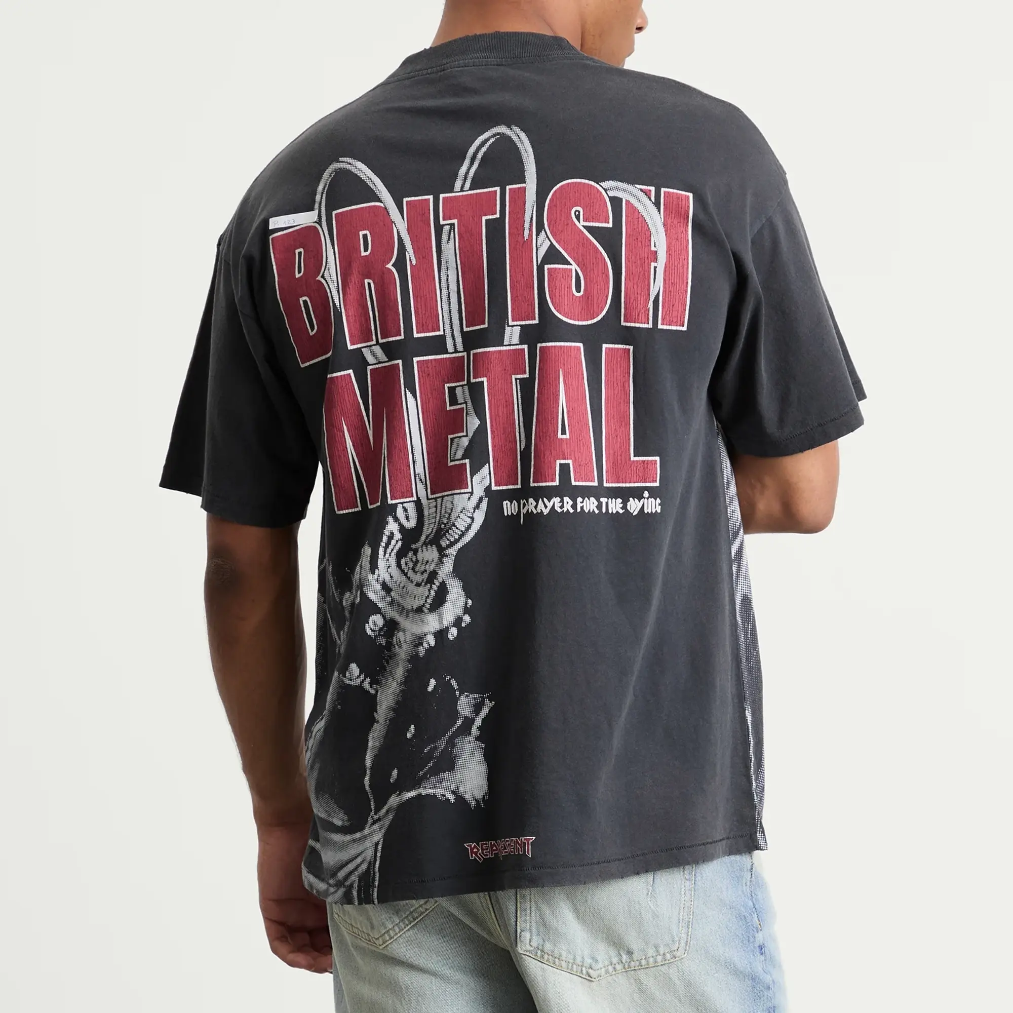Represent Men's Iron Maiden British Metal T-Shirt Stained Black
