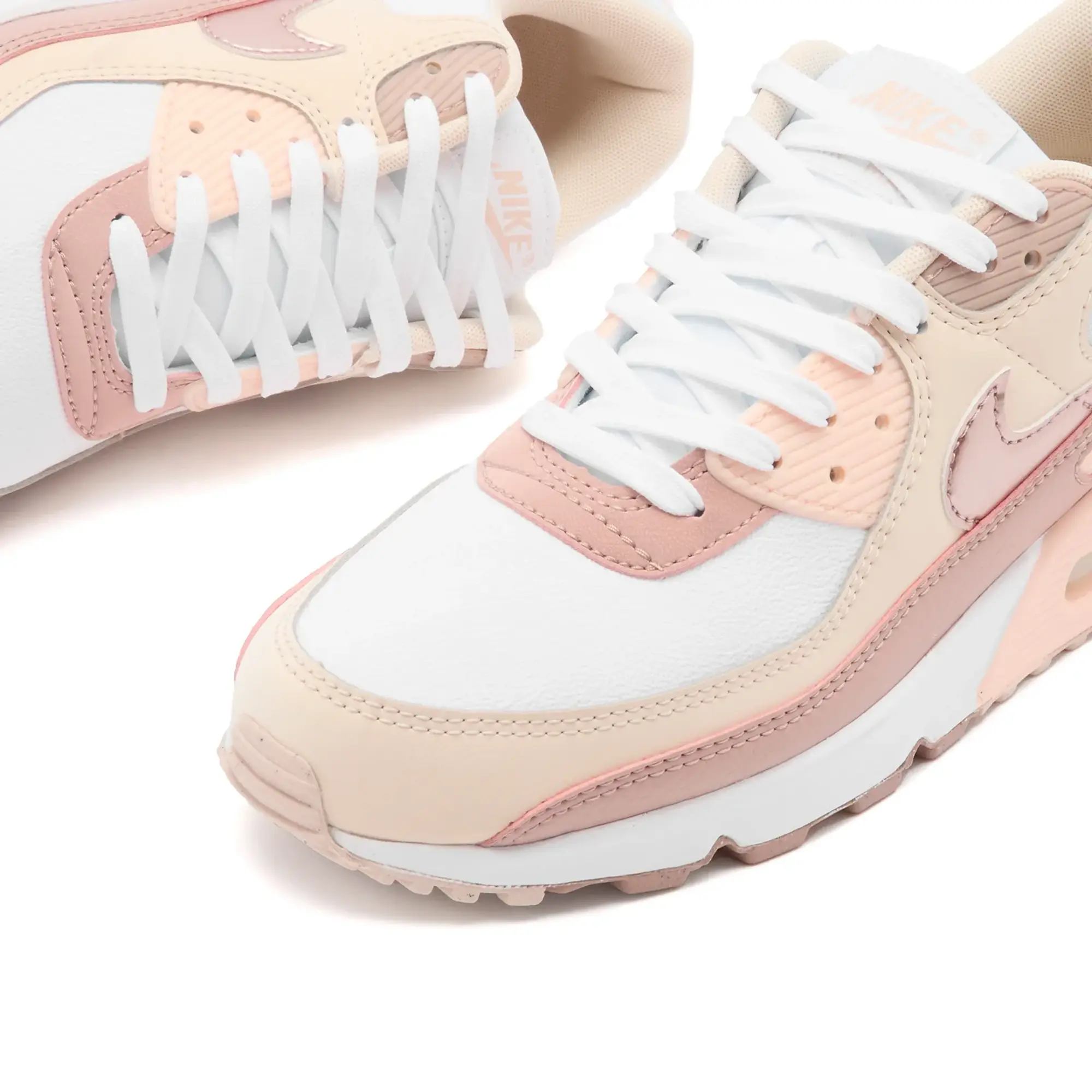 Nike Women's Air Max 90 Nn Prm W Sneaker White/Brown/Pink