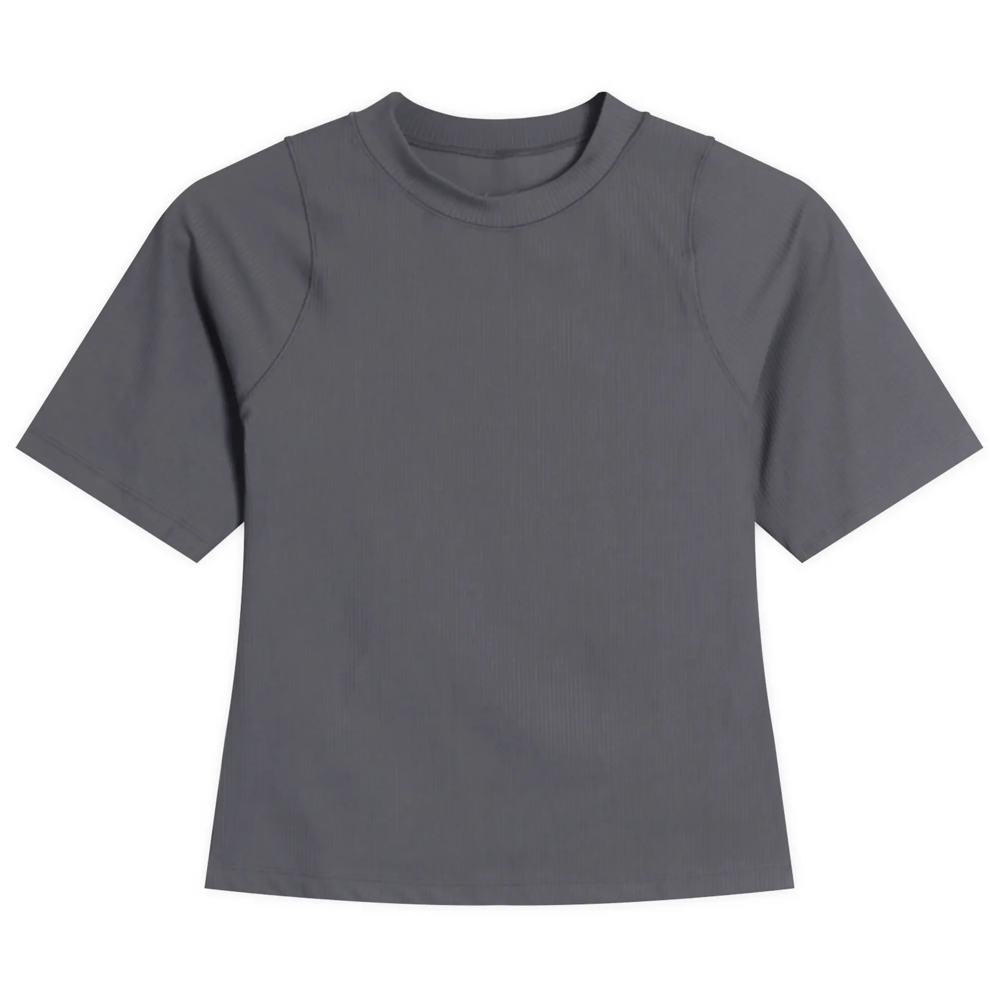 Nike Women's Zenvy Rib Short Sleeve Top Thunder Grey/White