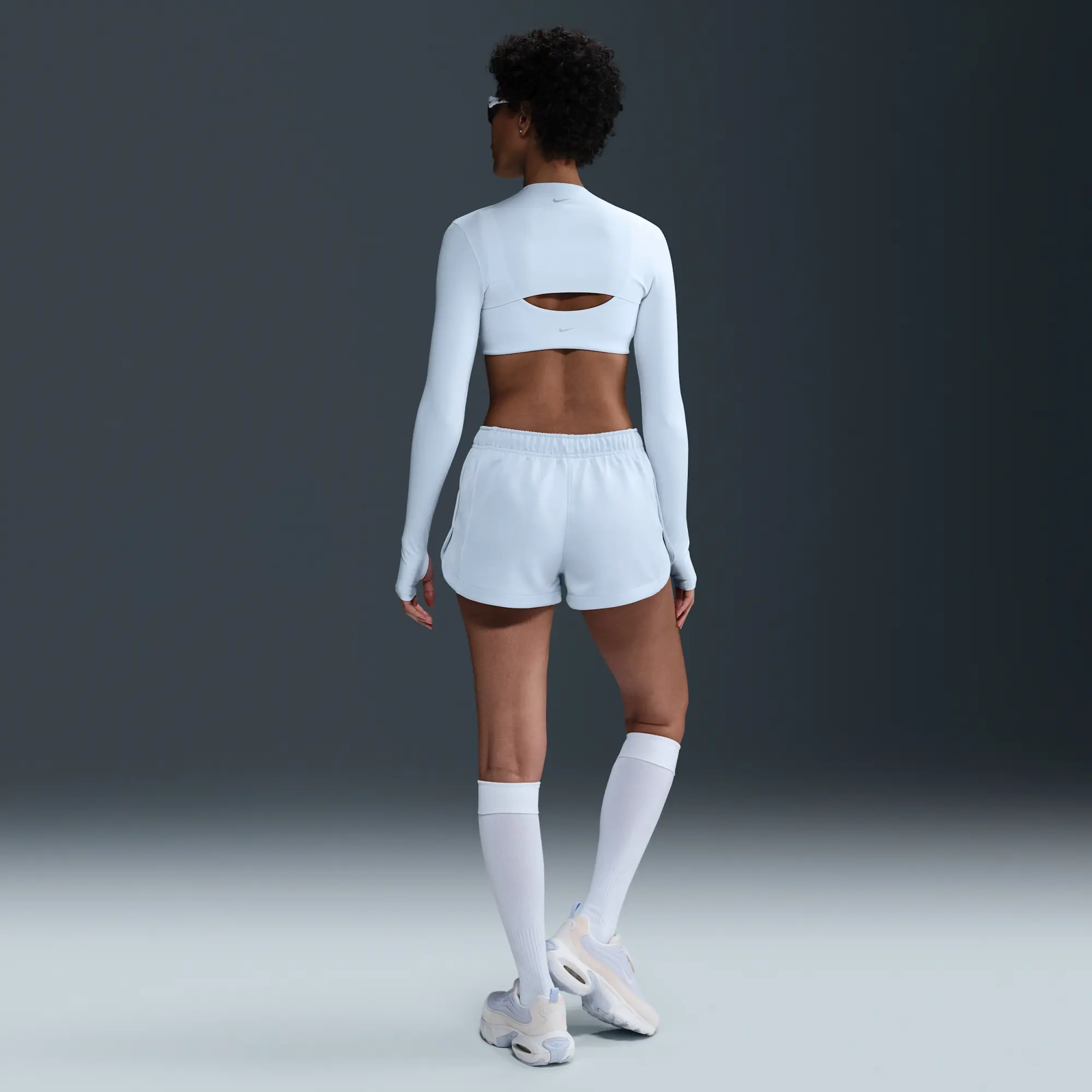 Nike Sportswear Windrunner Women's Mid-Rise 5cm (approx.) Shorts - Blue - Polyester/Elastane
