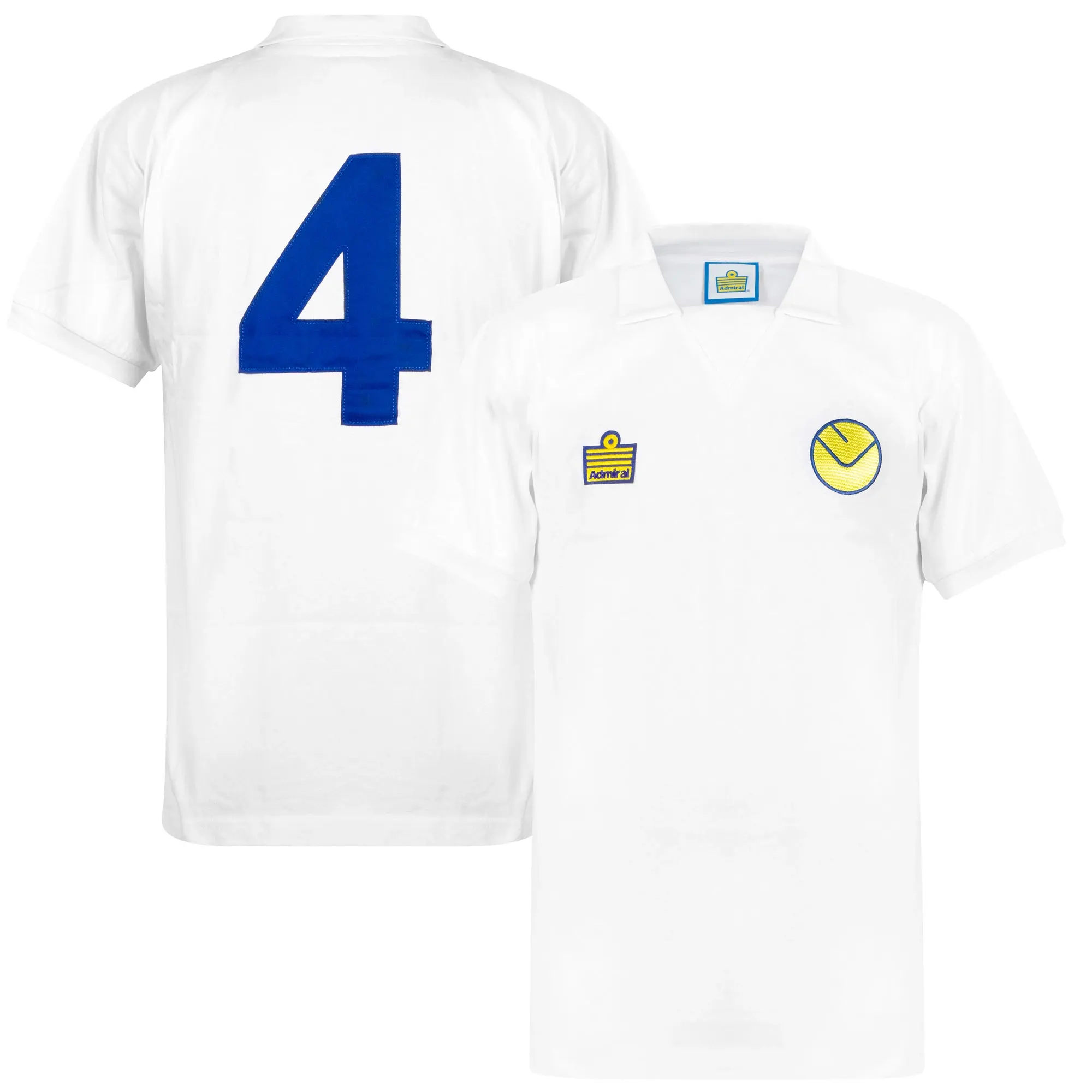 Admiral Leeds United Retro Home No.4 Shirt 1973-1974