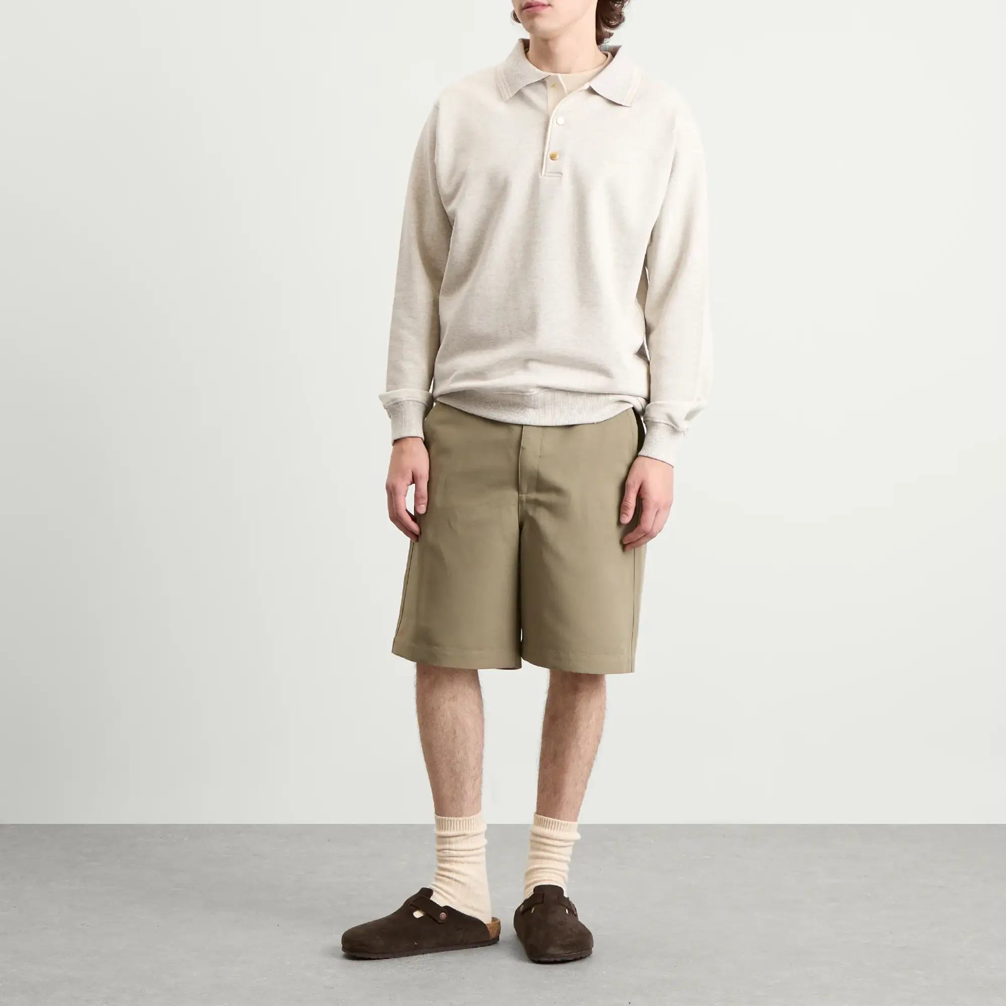 Drôle de Monsieur Men's Embroidered Knitted Polo Grey