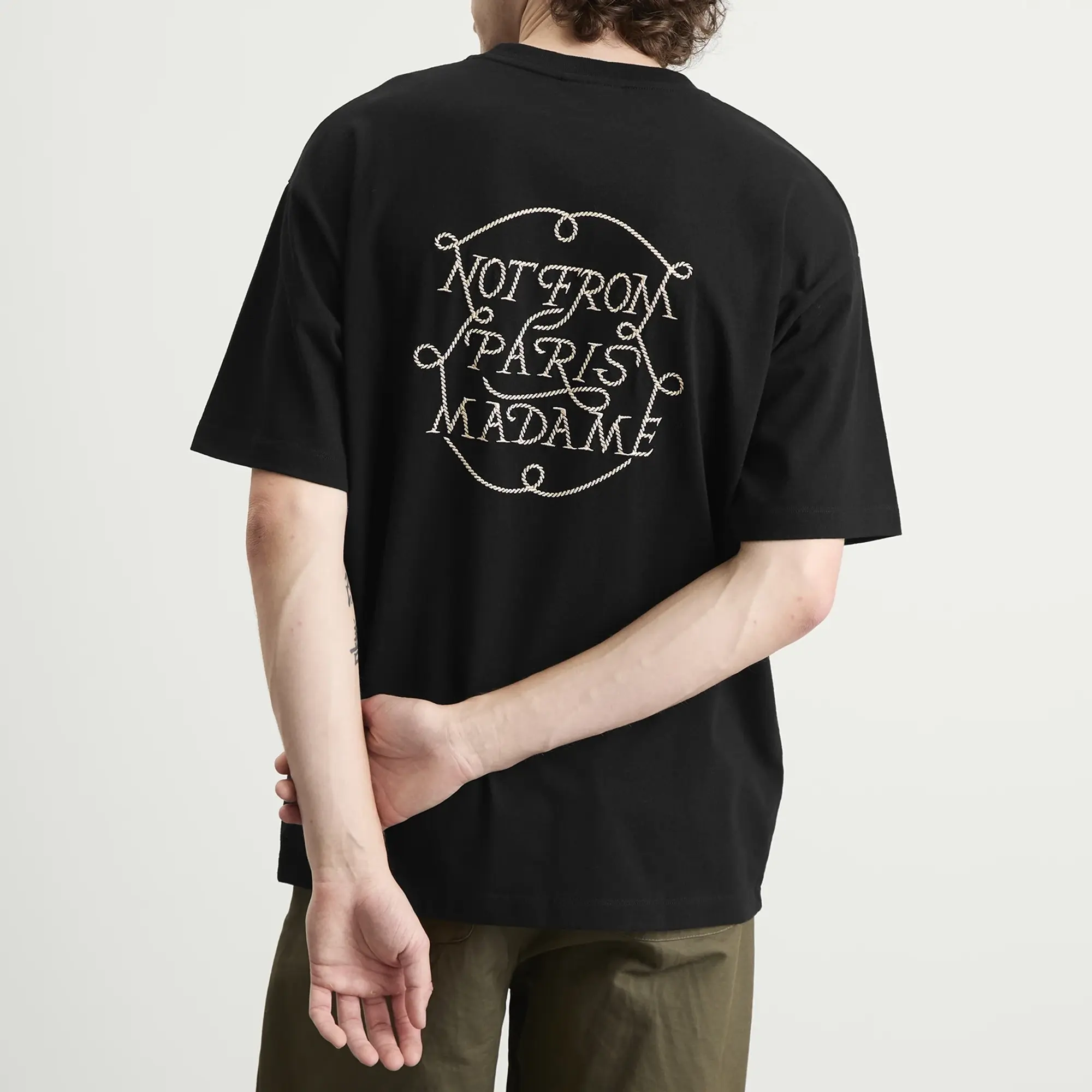 Drôle de Monsieur Men's Braided Slogan T-Shirt Black
