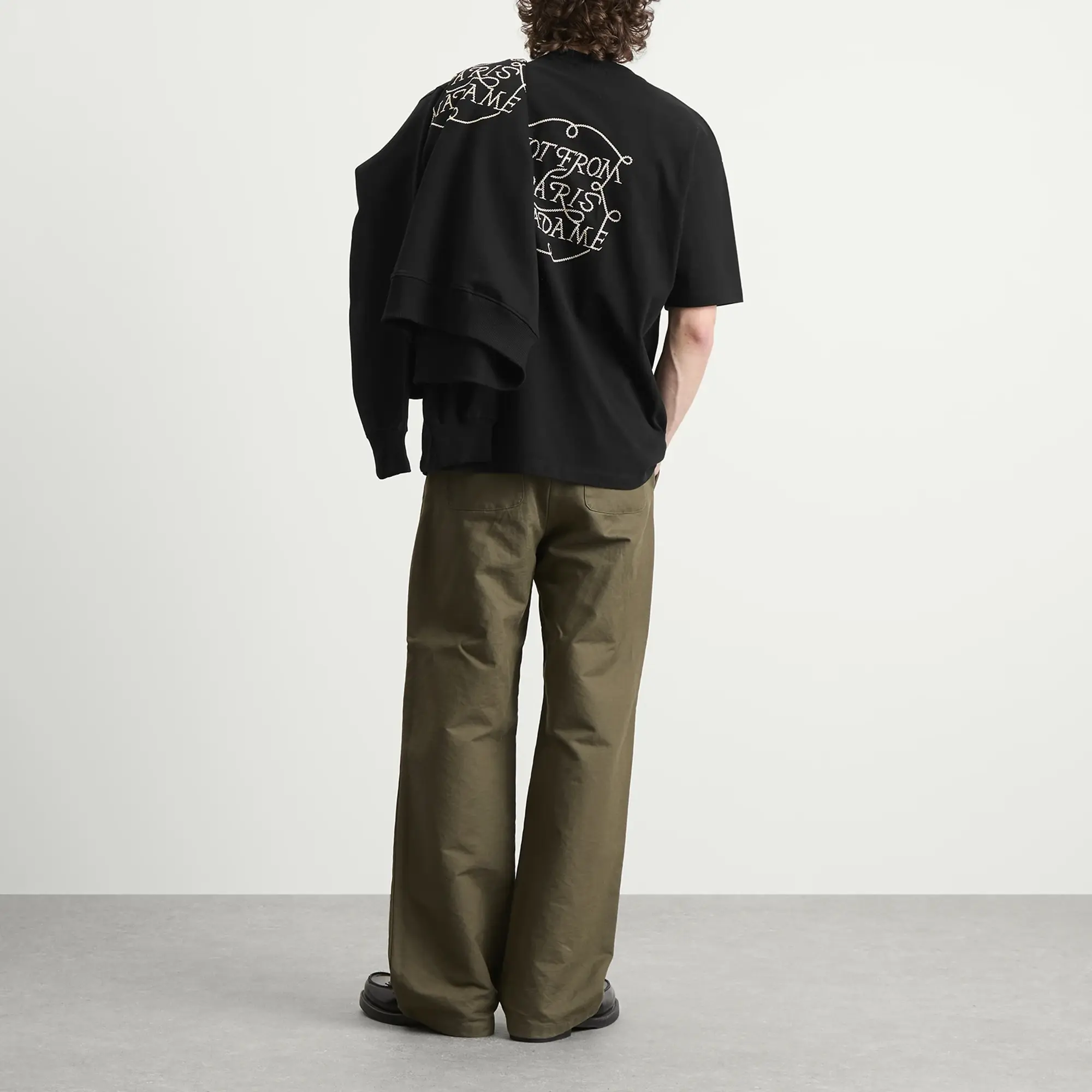 Drôle de Monsieur Men's Braided Slogan T-Shirt Black