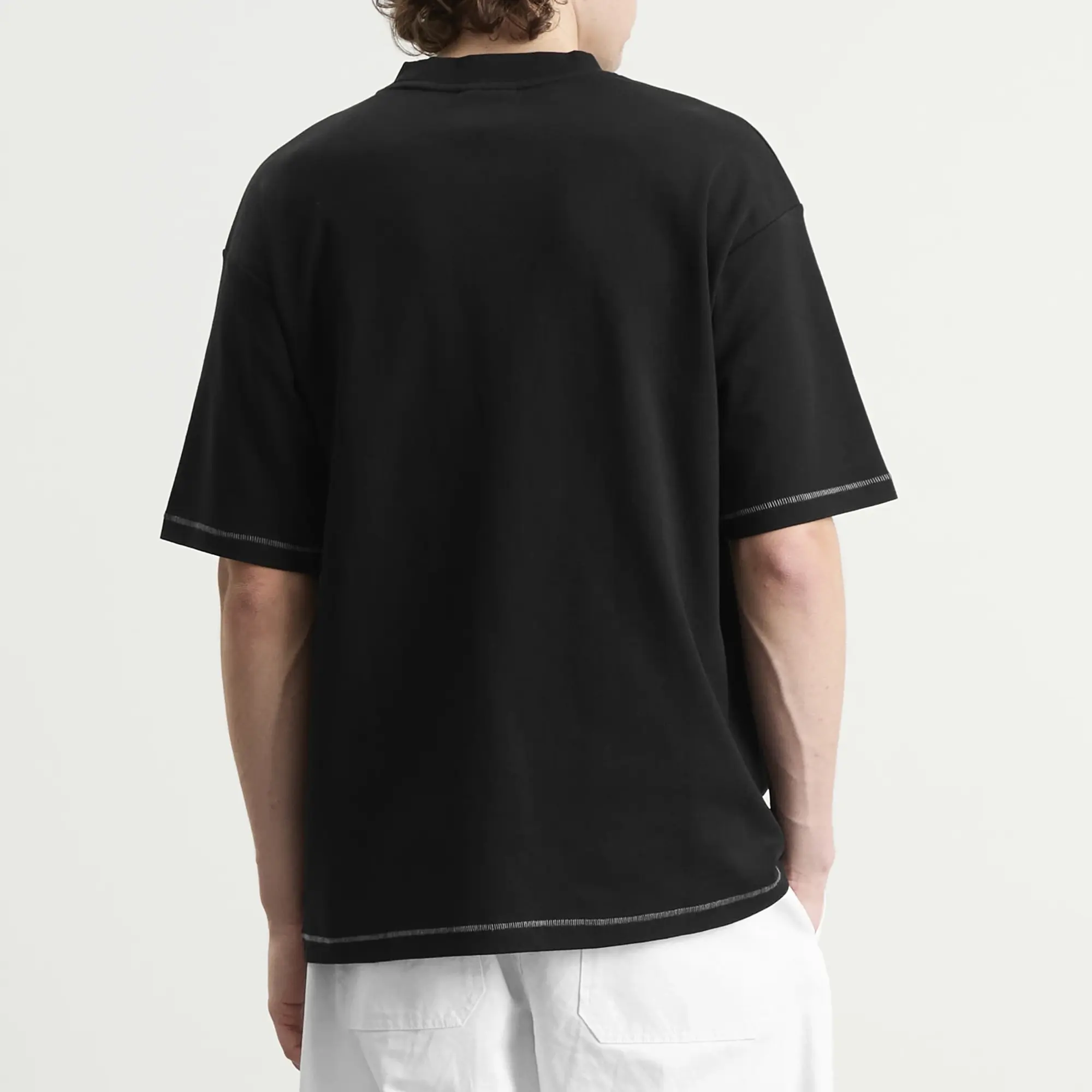 Drôle de Monsieur Men's Stagger Logo T-Shirt Black