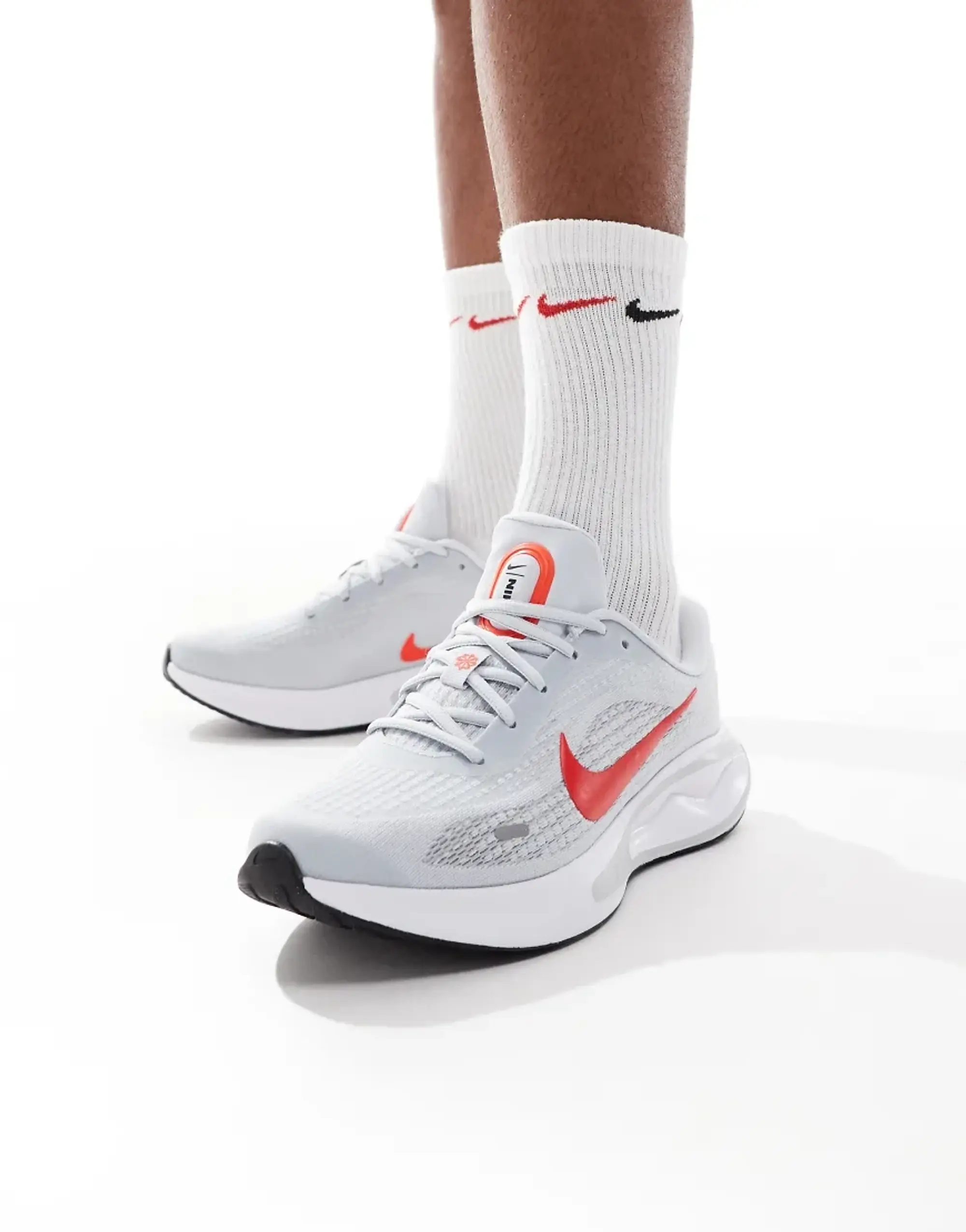 Nike Running Journey Run Trainers In Grey And Red