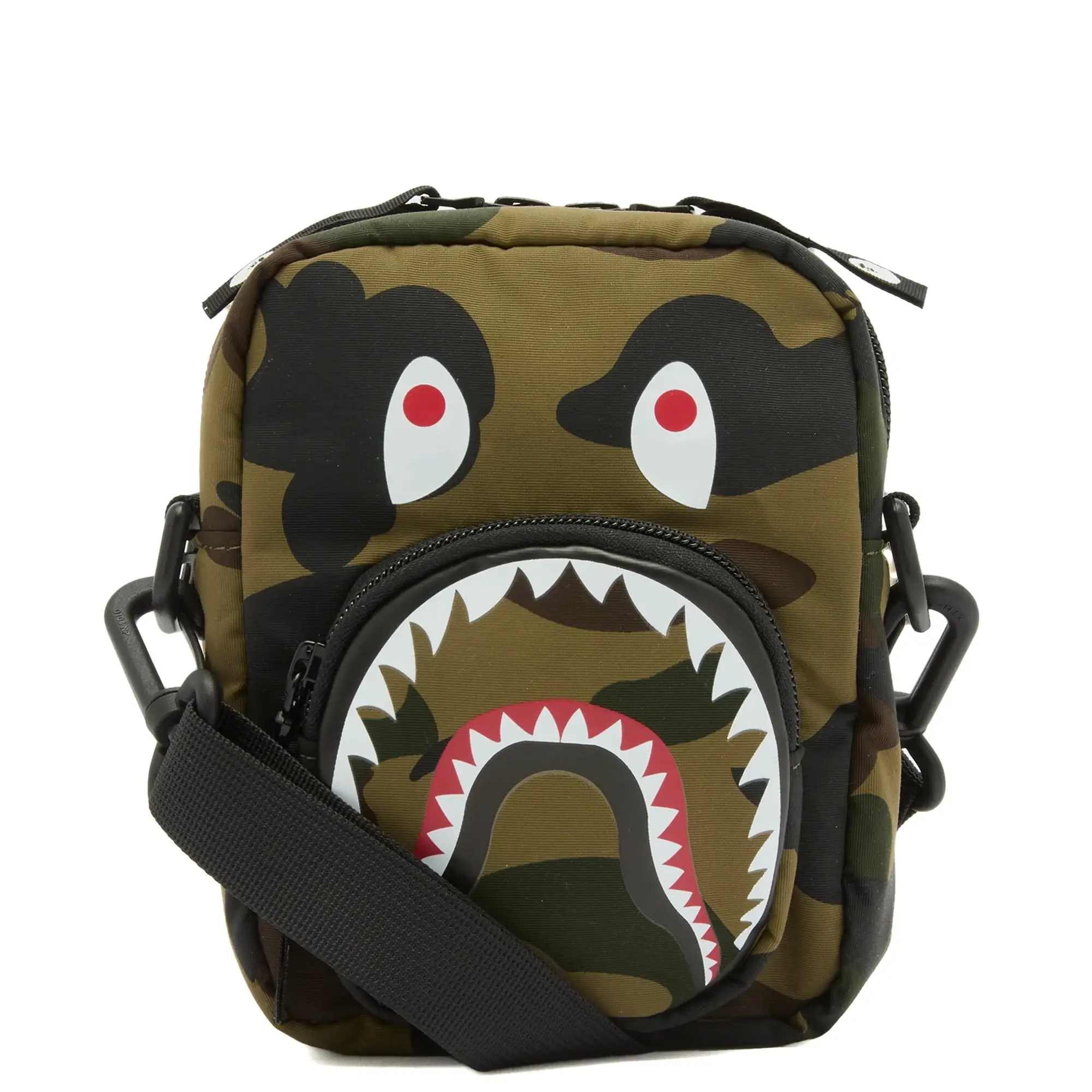 A Bathing Ape Men's 1St Camo Shark Mini Bag Green