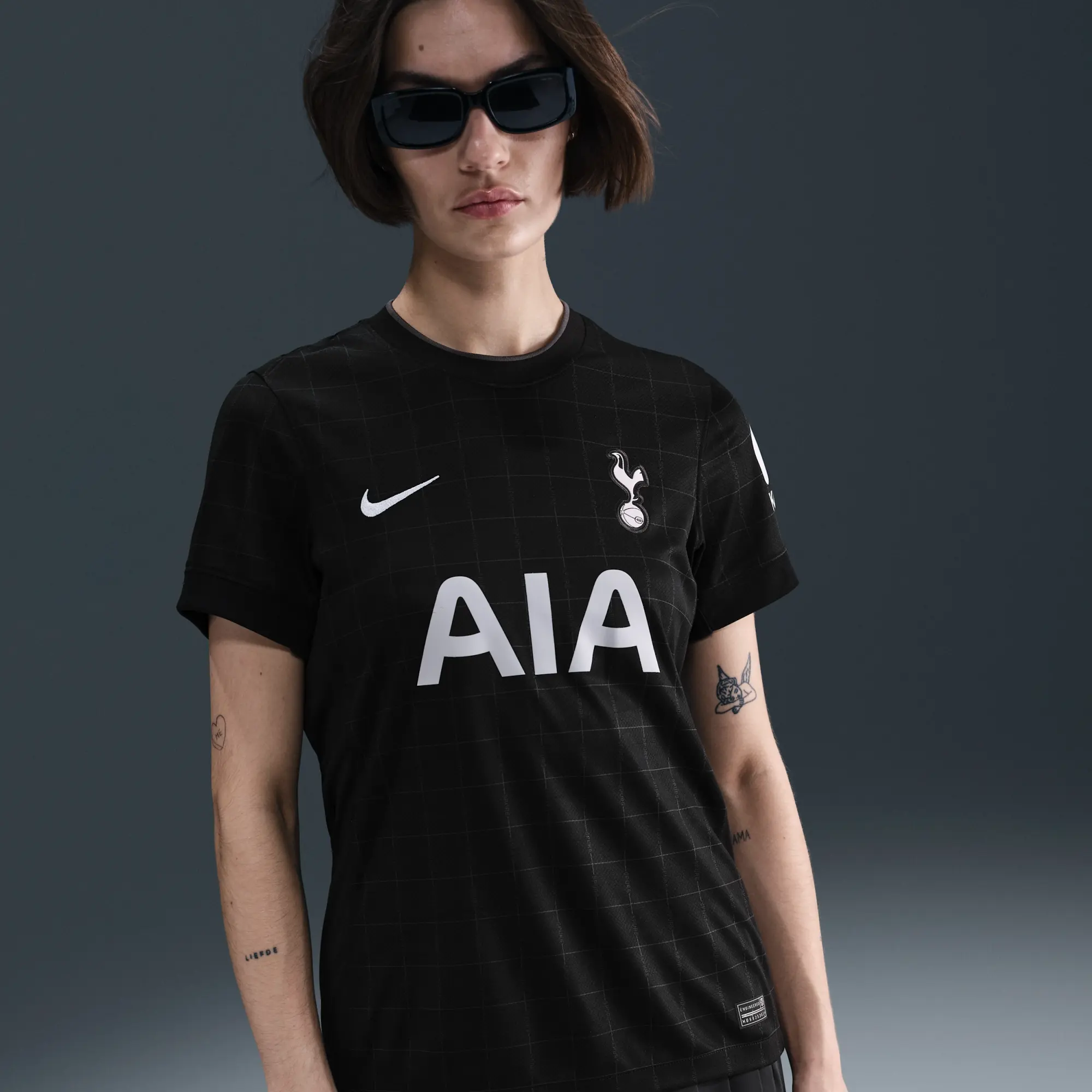 Tottenham Hotspur 2025/26 Stadium Away Women's Nike Dri-FIT Football Replica Shirt - Black - Recycled Polyester