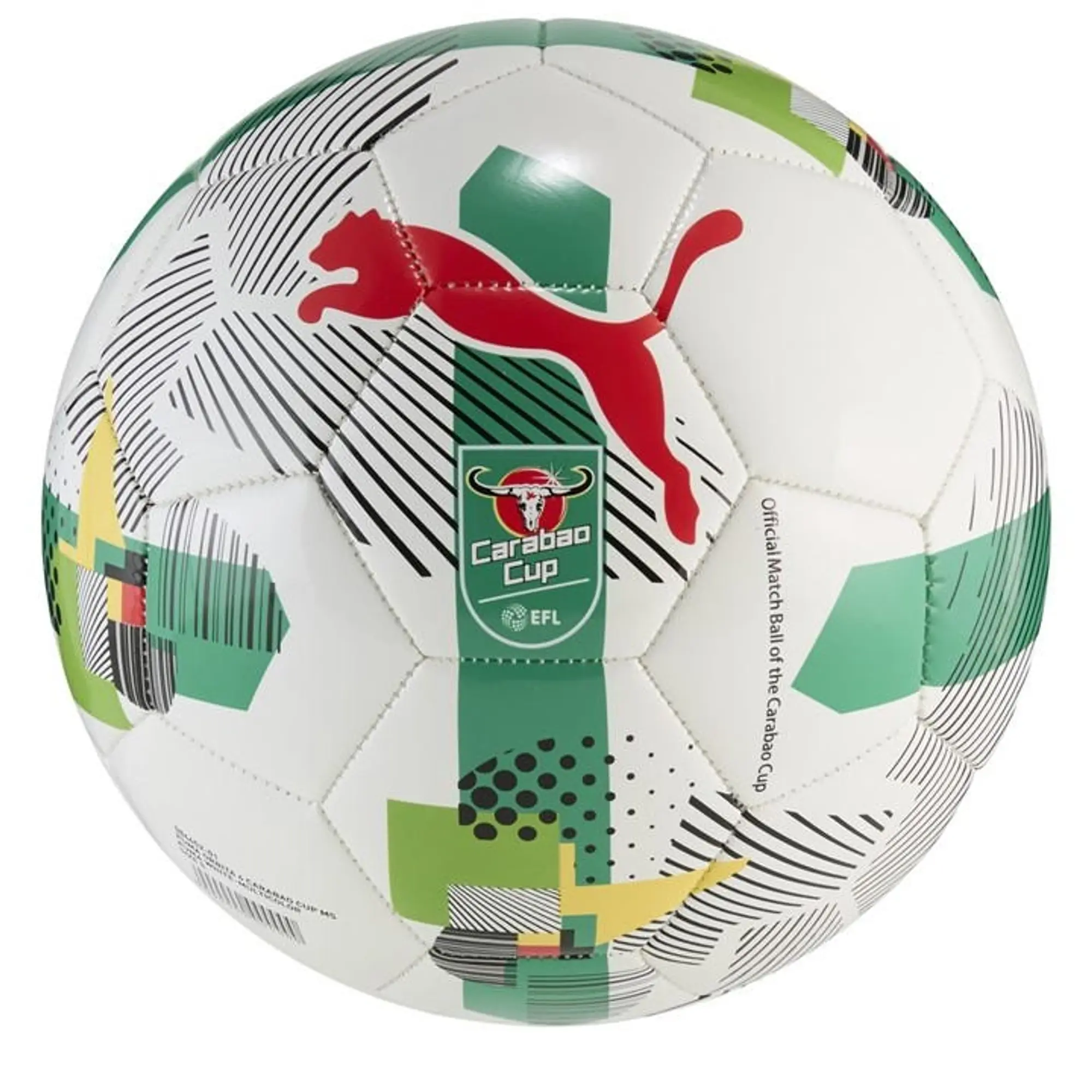 PUMA Orbita 6 Carabao Cup Football, White/Multicolor, size 3