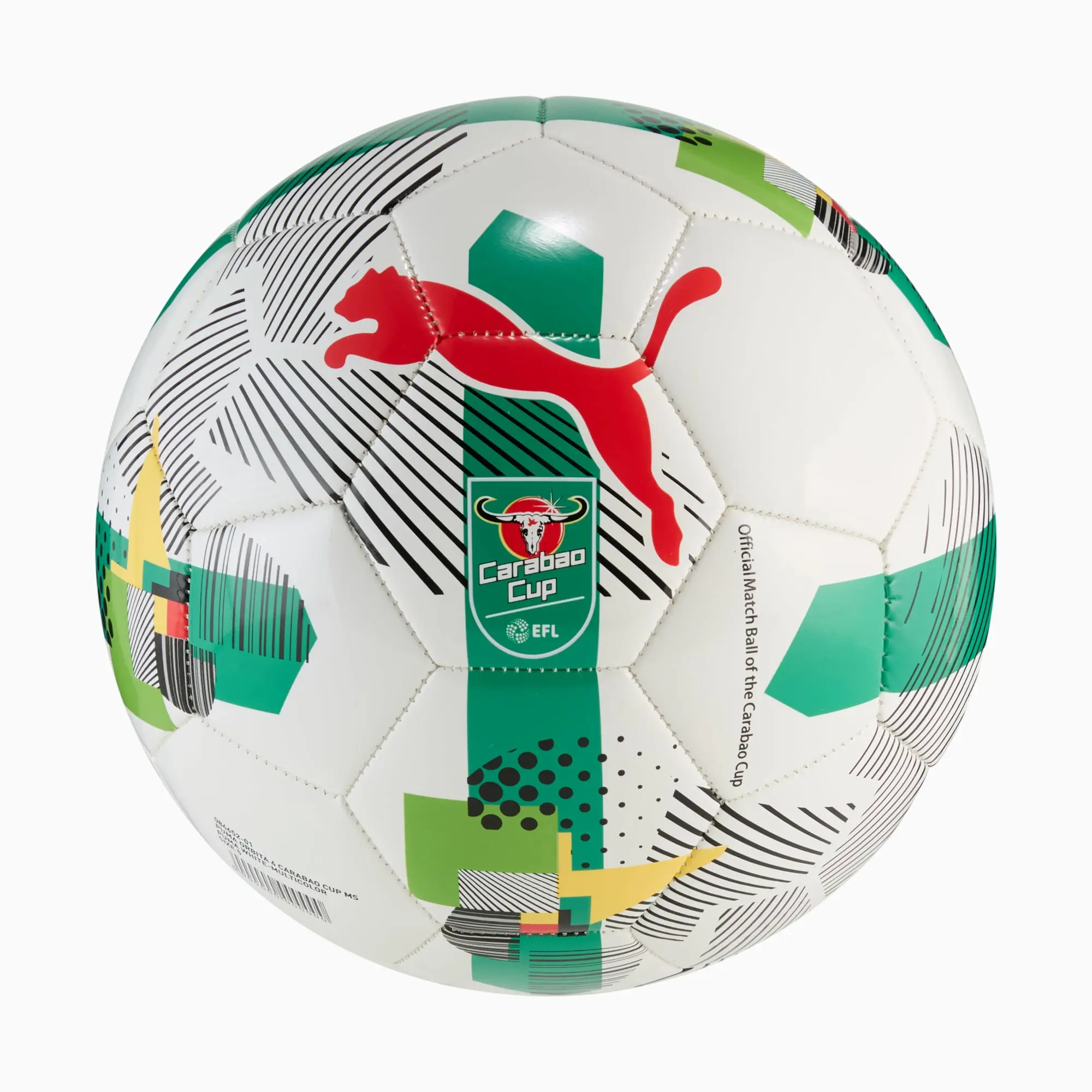 PUMA Orbita 6 Carabao Cup Football, White/Multicolor, size 3