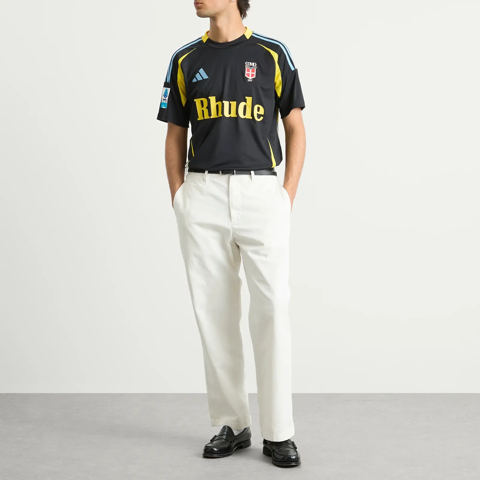 Rhude Men's COMO 1907 X Rhude Men's X ADIDAS Football Shirt Black