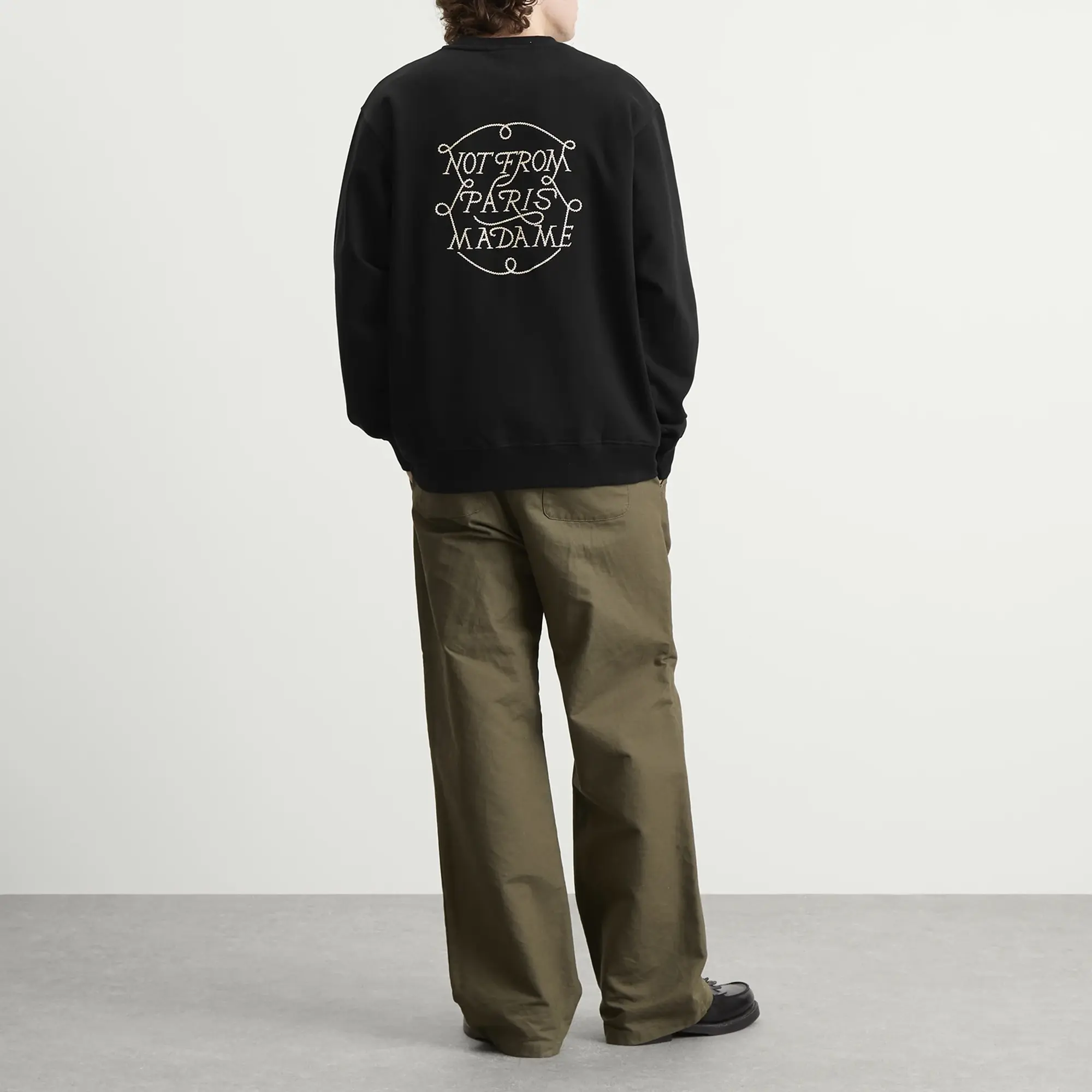 Drôle de Monsieur Men's Slogan Braided Sweatshirt Black