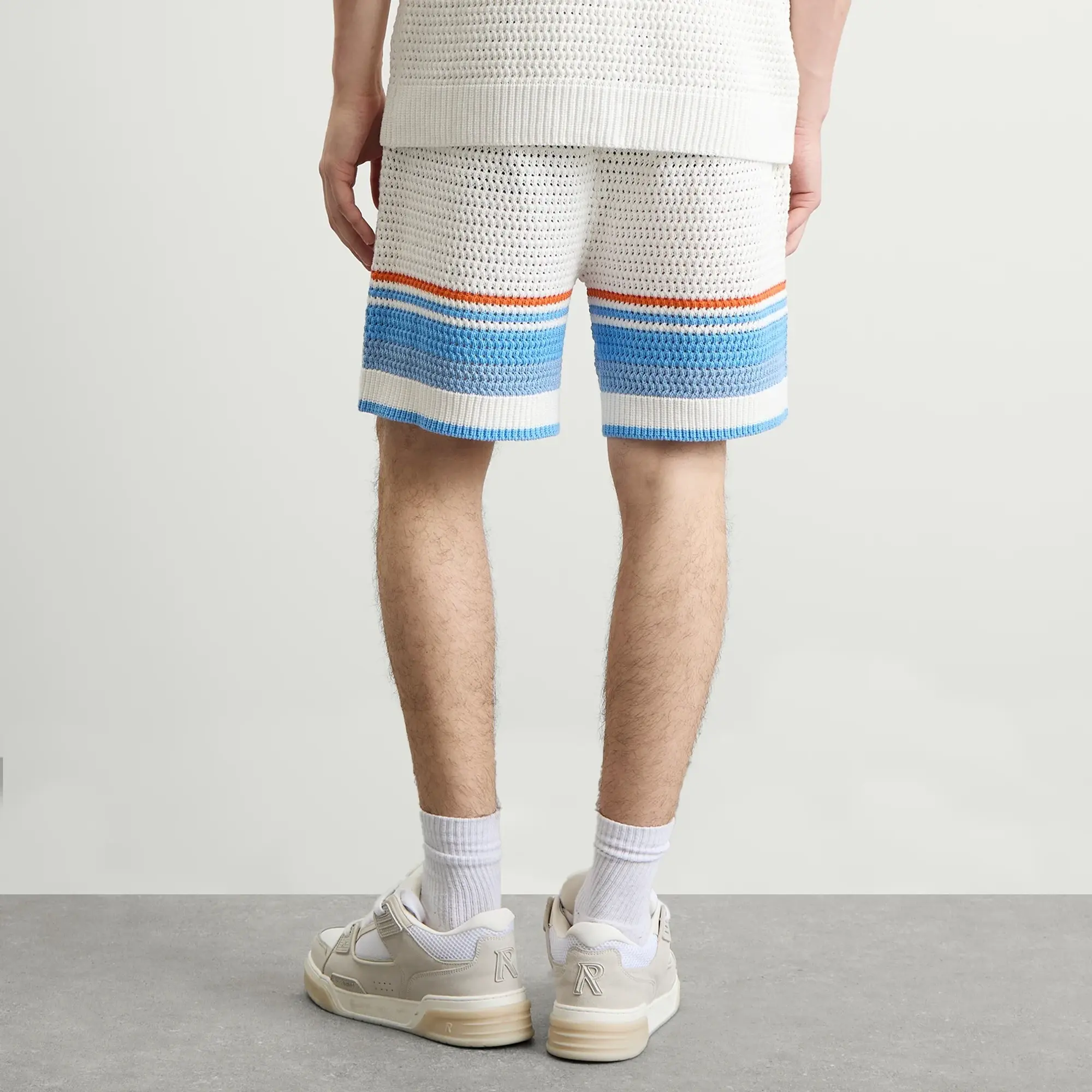 Casablanca Men's Faux Crochet Cotton Shorts White