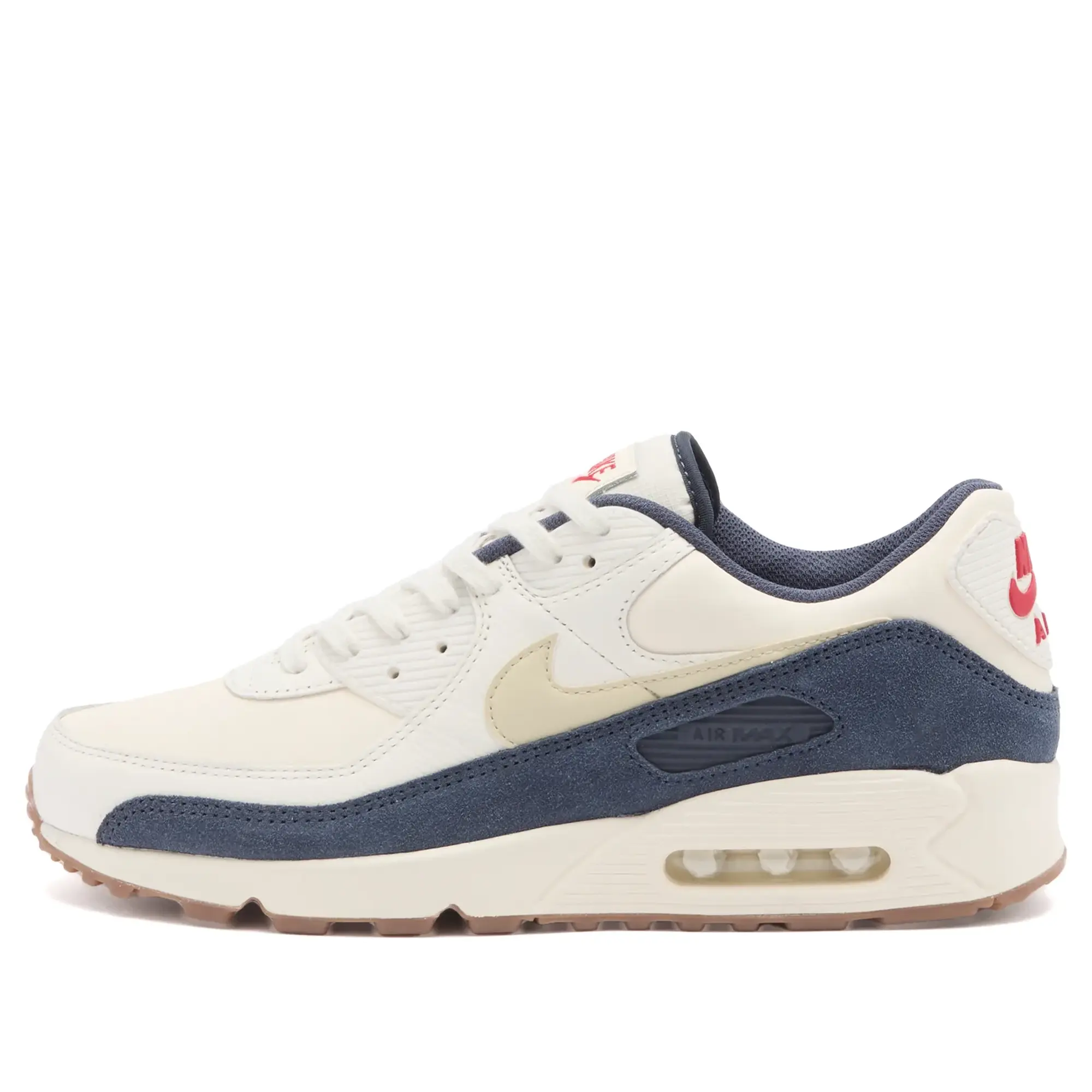 Nike Men's Air Max 90 Prm Mbts Sneaker Ivory/Blue/Red