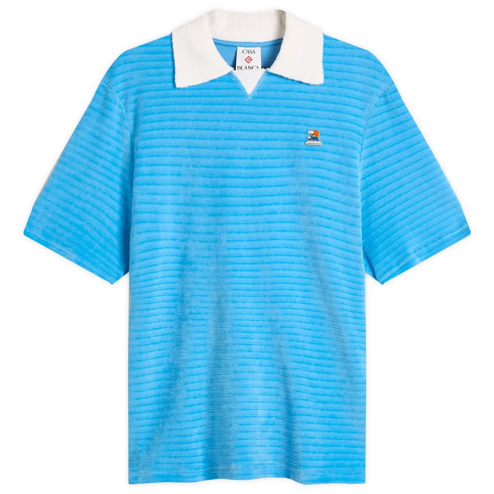 Casablanca Men's Velour Polo Blue