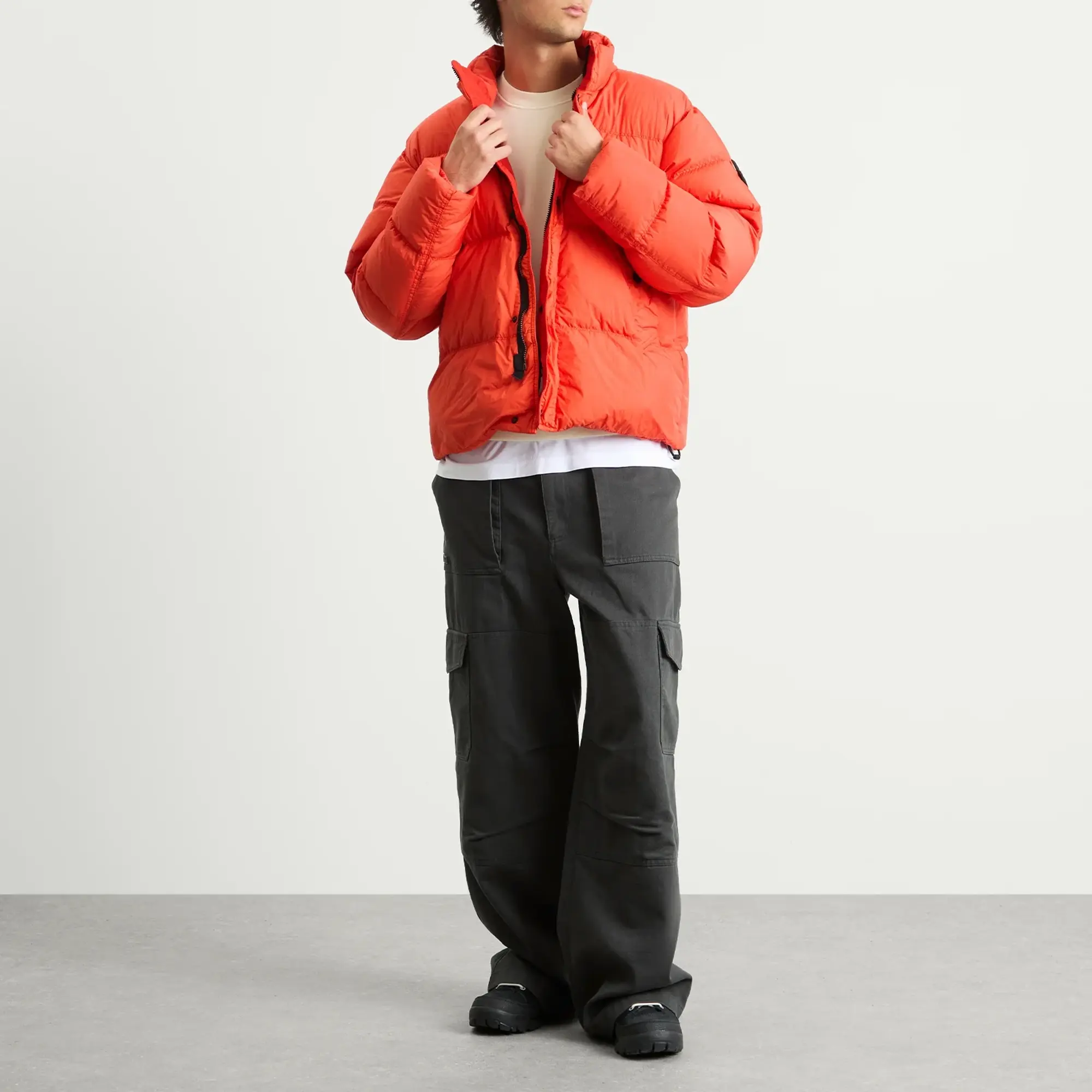 Stone Island Men's Crinkle Reps Nylon Down Jacket Scarlet
