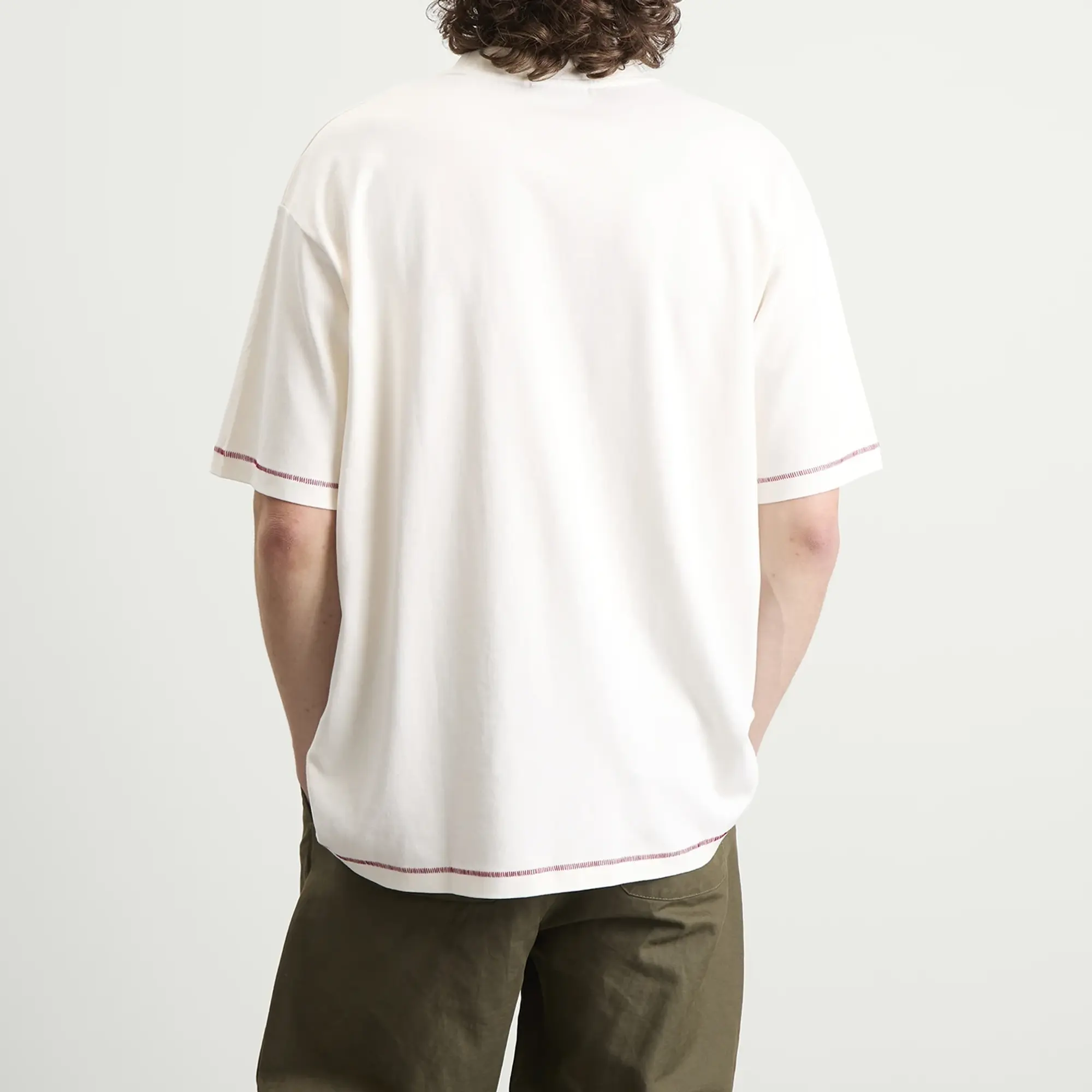 Drôle de Monsieur Men's Stagger Logo T-Shirt Off White