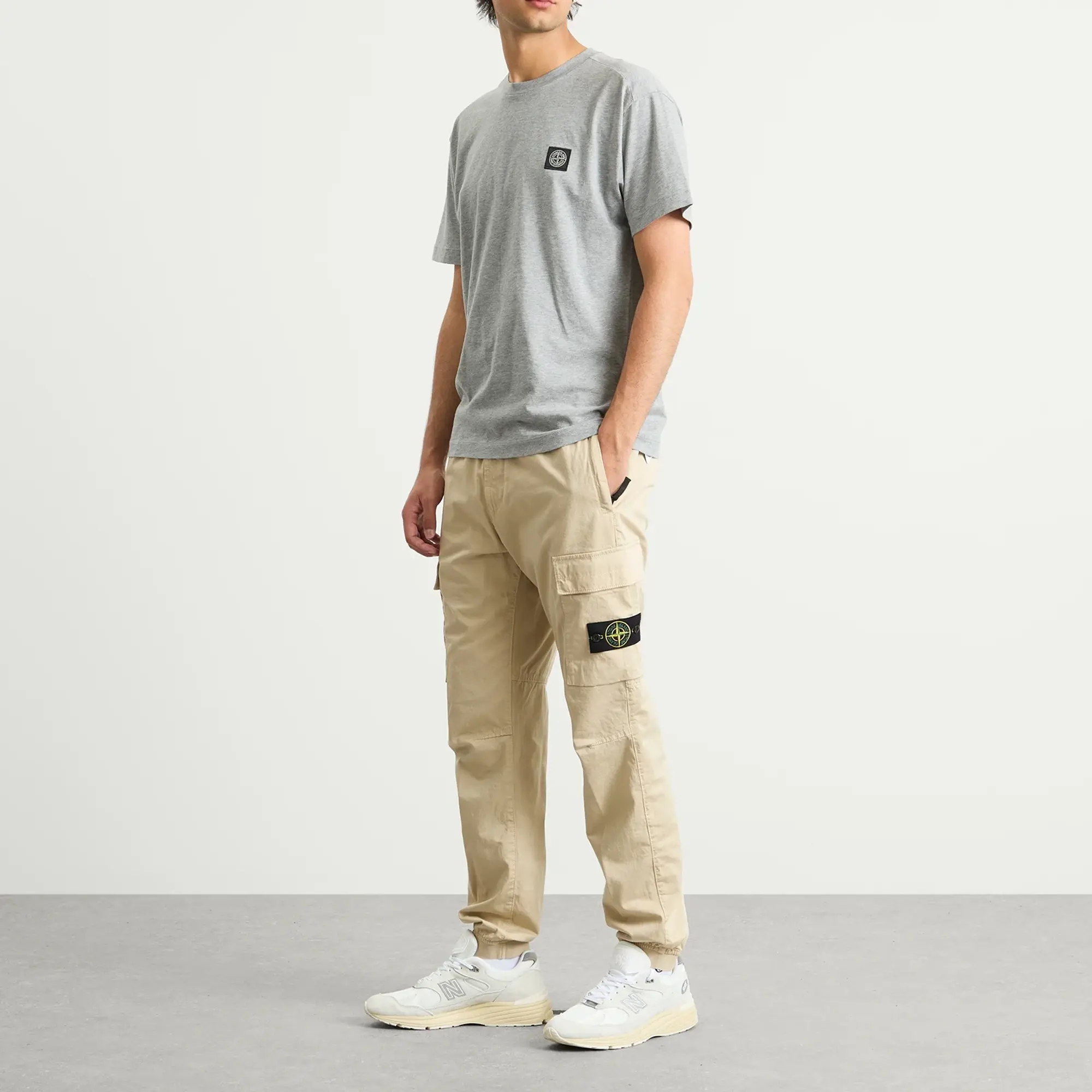 Stone Island Men's Sateen Cargo Jogger Pants Desert