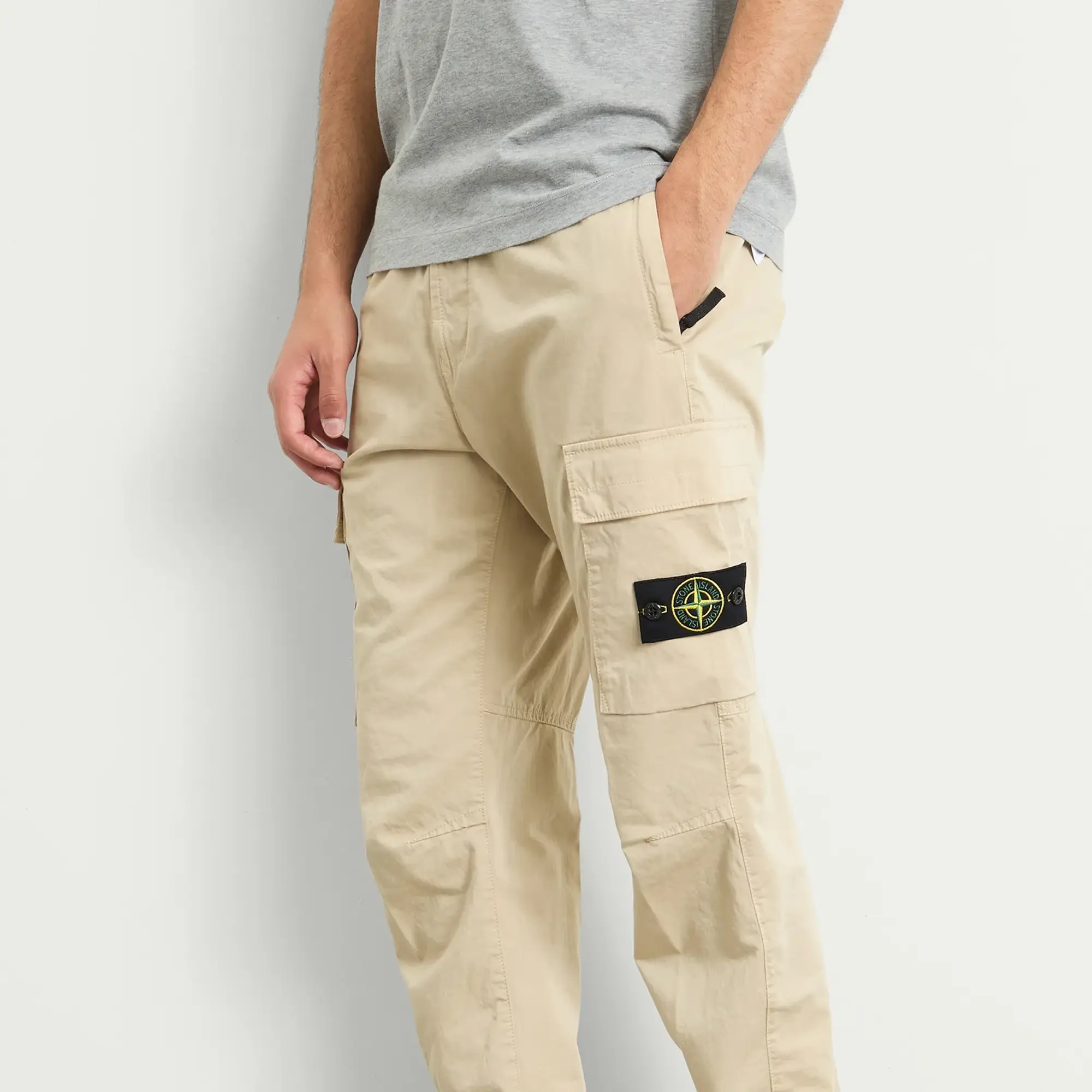 Stone Island Men's Sateen Cargo Jogger Pants Desert