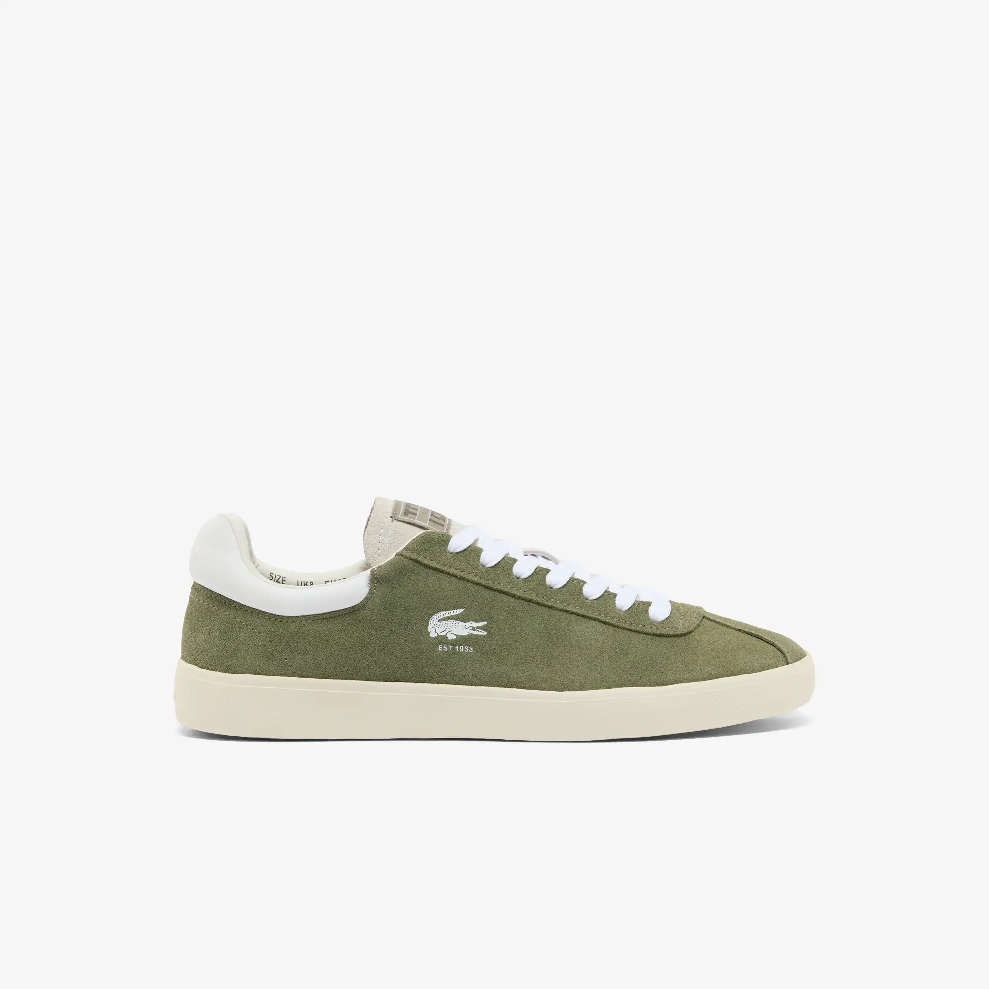 Lacoste Men's Baseshot Suede Sneakers - Khaki & White