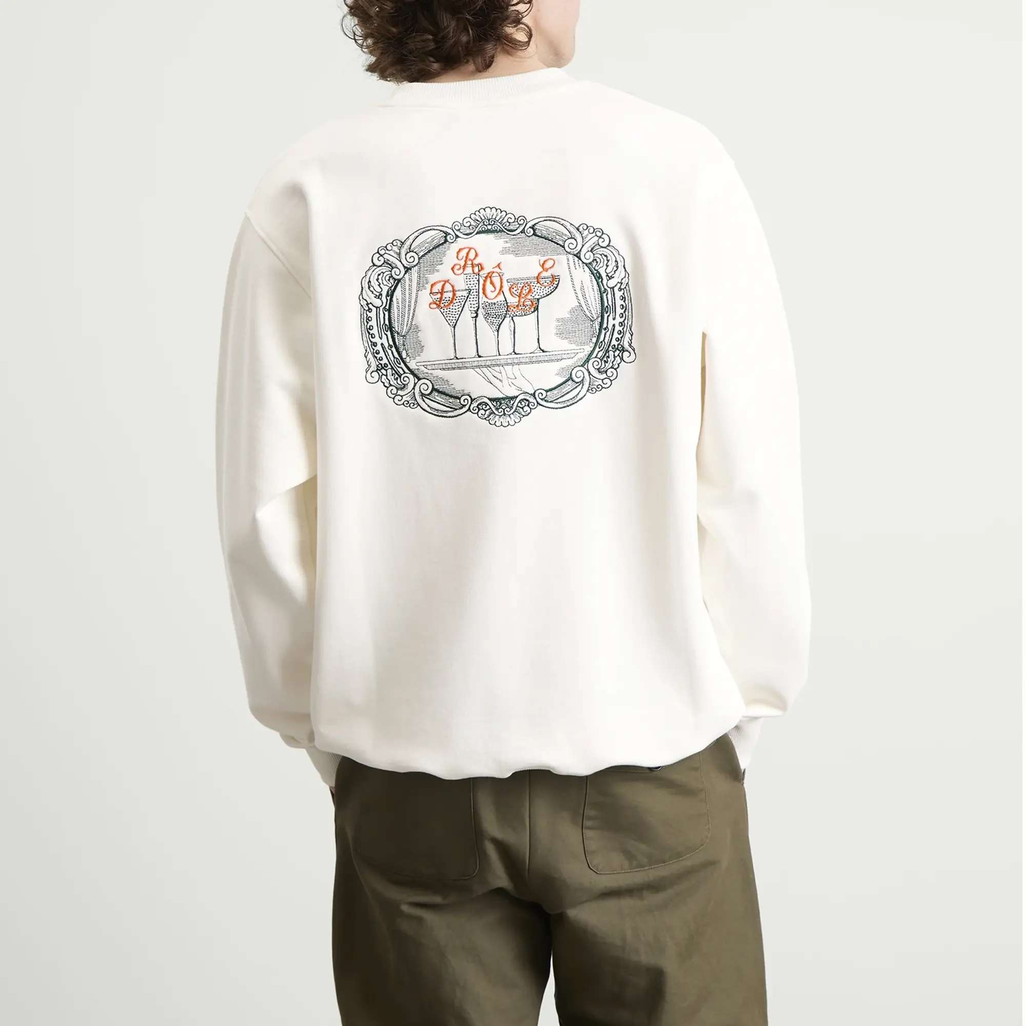 Drôle de Monsieur Men's Cocktail Tray Sweatshirt Off White