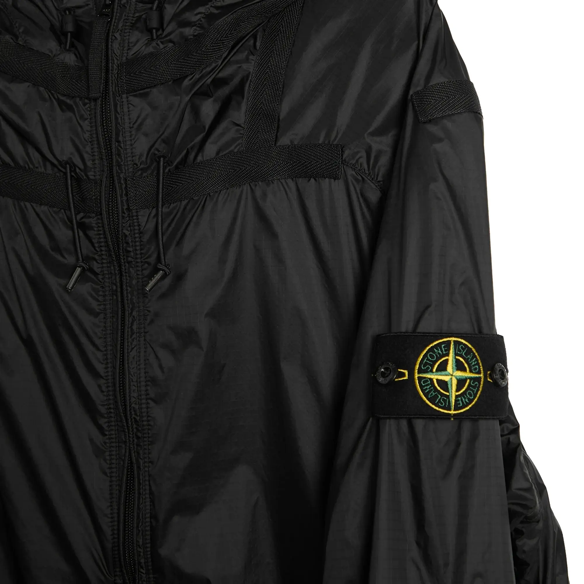 Stone Island Men's Ripstop Light Nylon Hooded Jacket Lead Grey