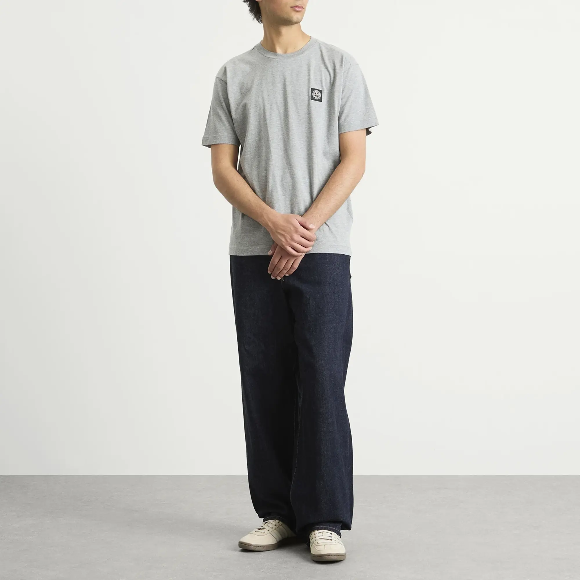 Stone Island Men's Patch Logo T-Shirt Melange Grey
