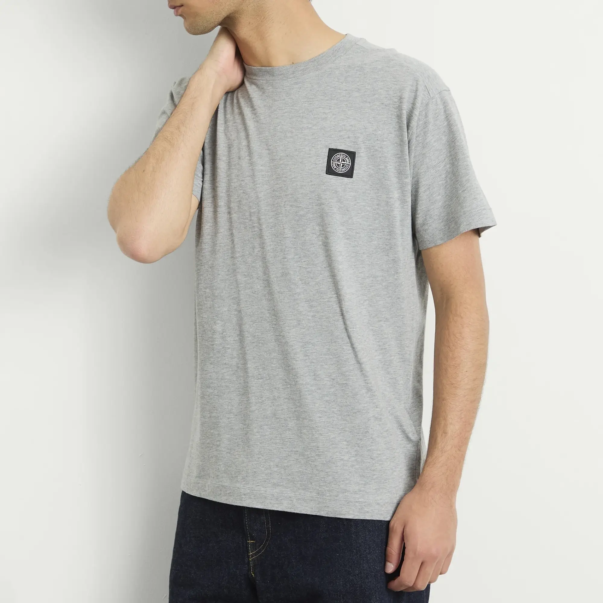 Stone Island Men's Patch Logo T-Shirt Melange Grey