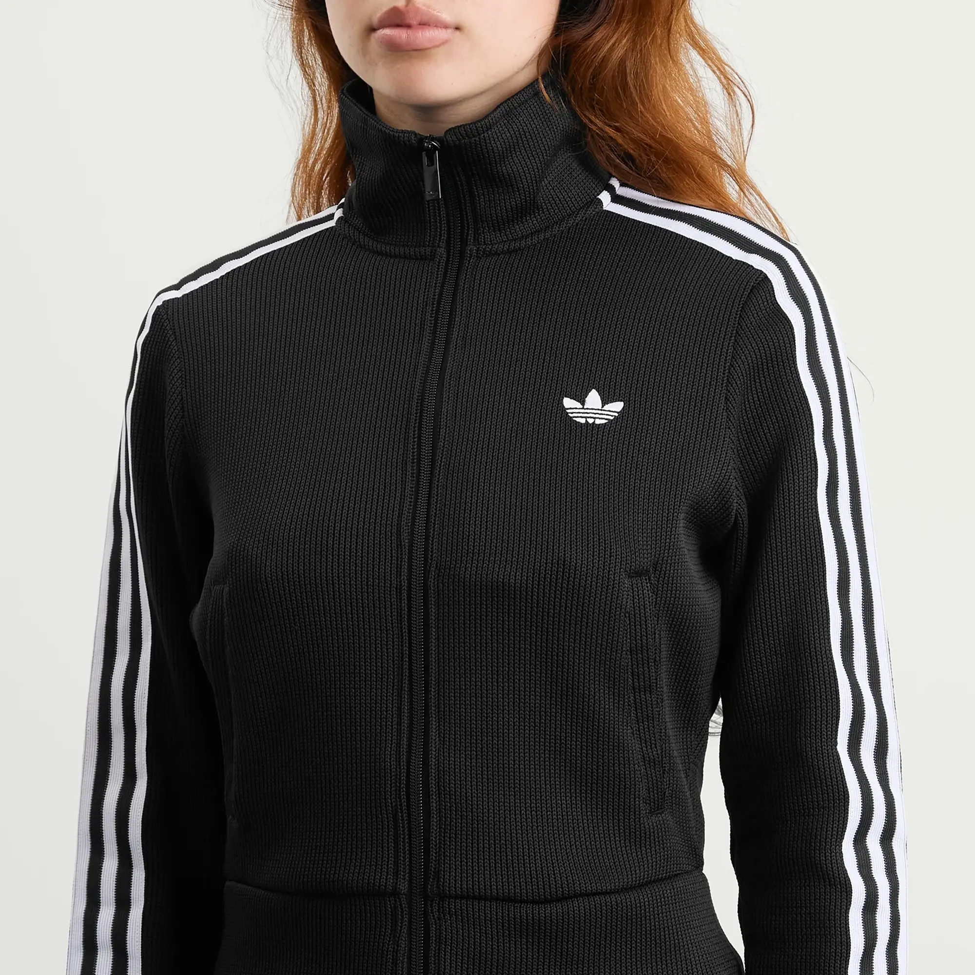 Adidas Women's Firebird Adicolor Knit Track Top Black/White