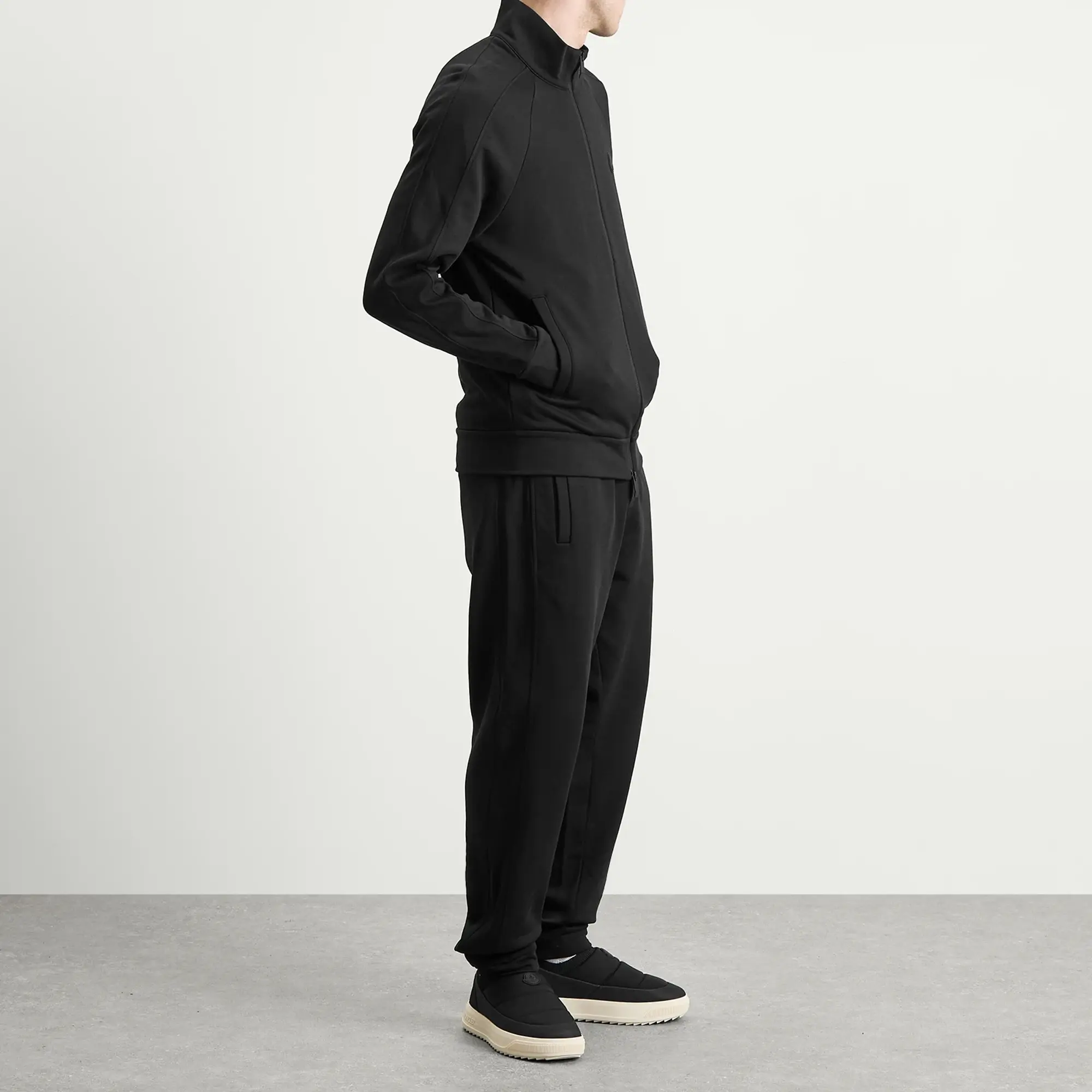 Moncler Men's Cotton Fleece Zip Up Jacket Black