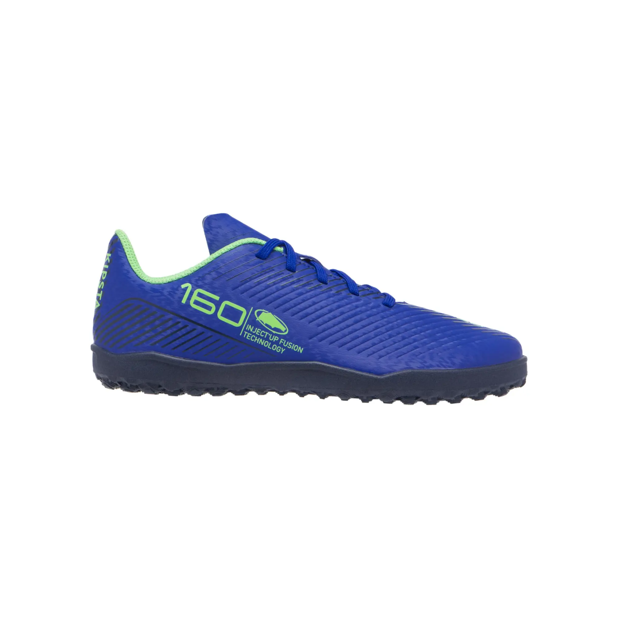 Kids' Lace-Up Football Boots 160 Tf Jr - Green/Navy