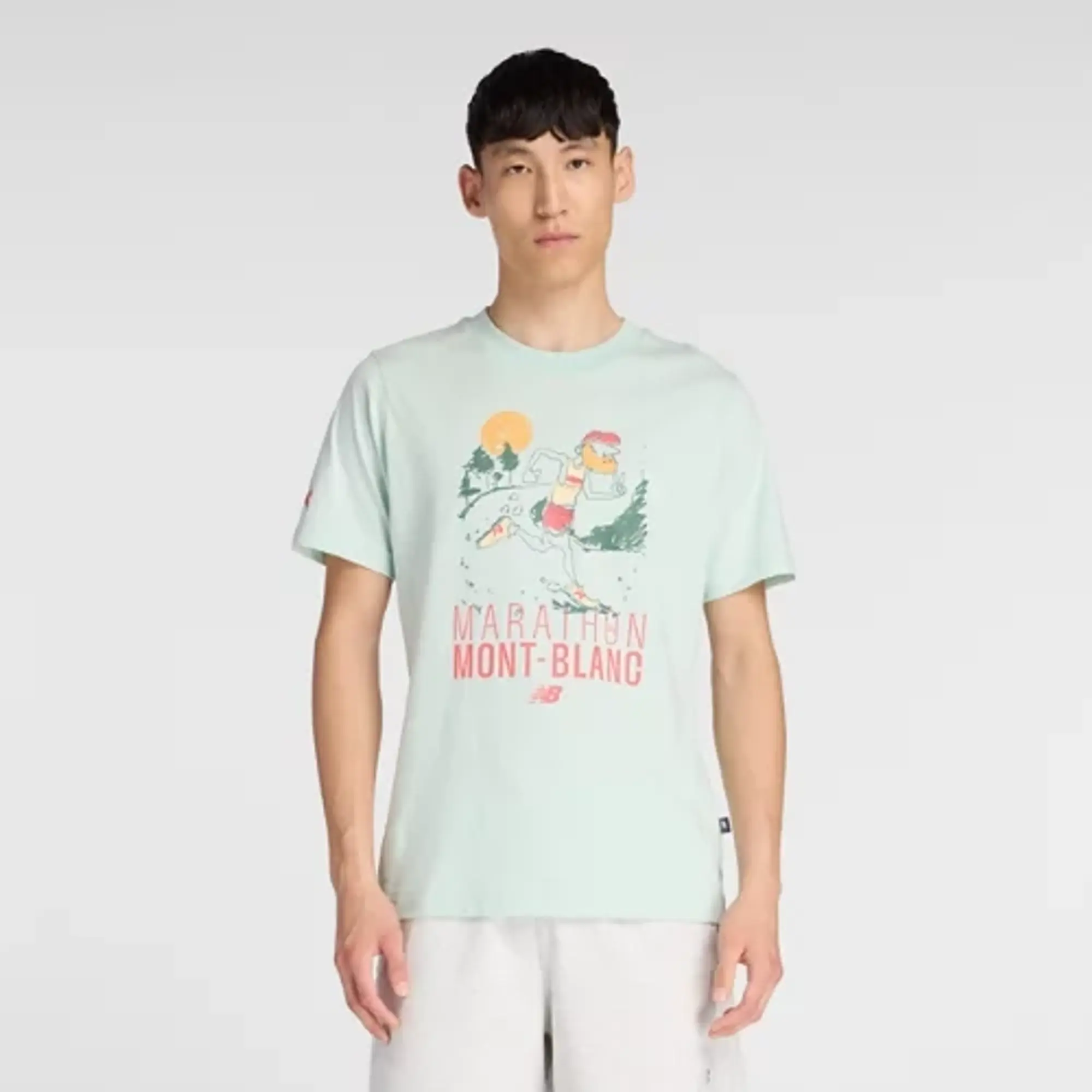 New Balance Men's Marathon du Mont Blanc Cotton T-Shirt in Green