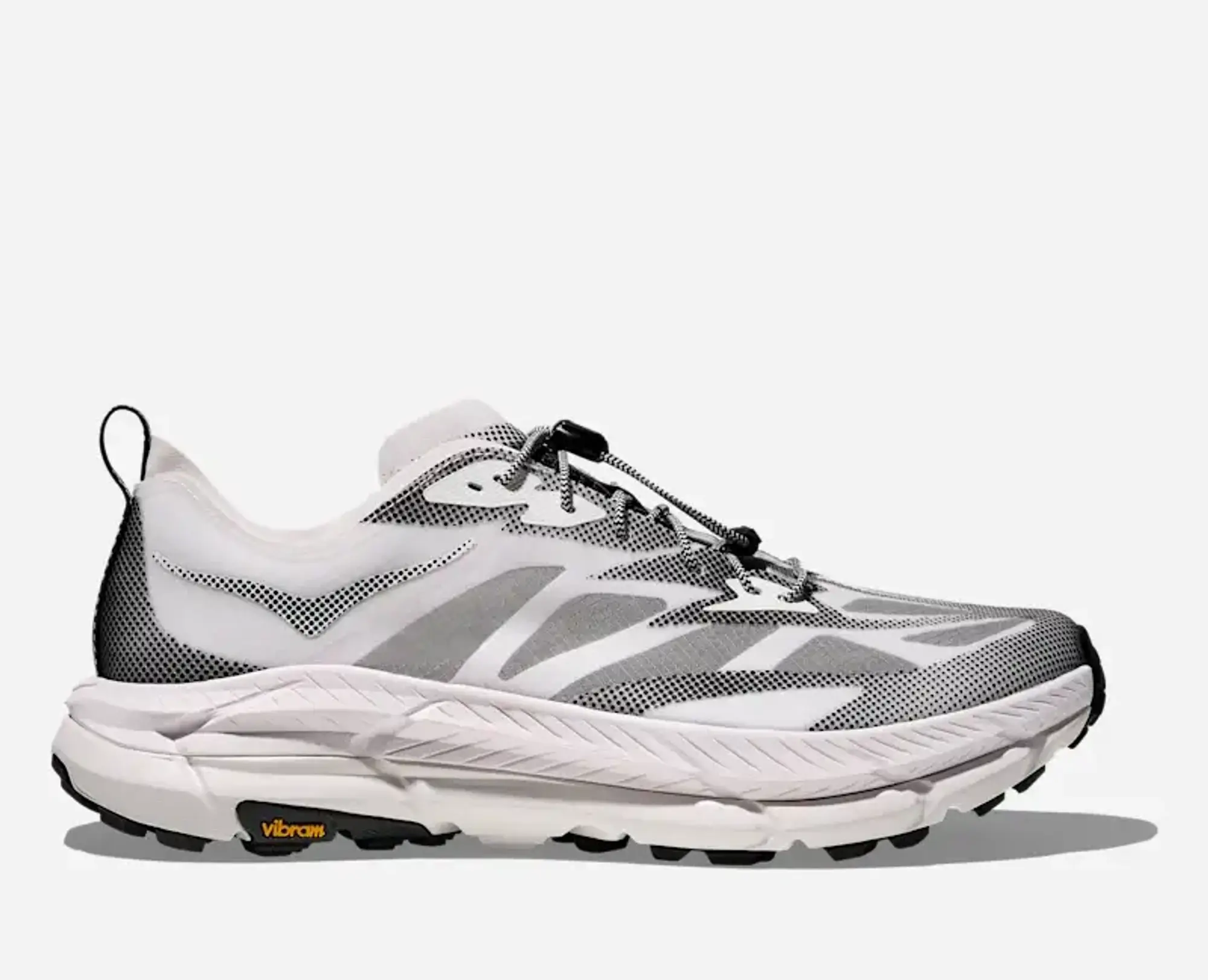 Hoka Stealth/Tech Mafate Speed 4 Lite Trail Shoes In White/Black