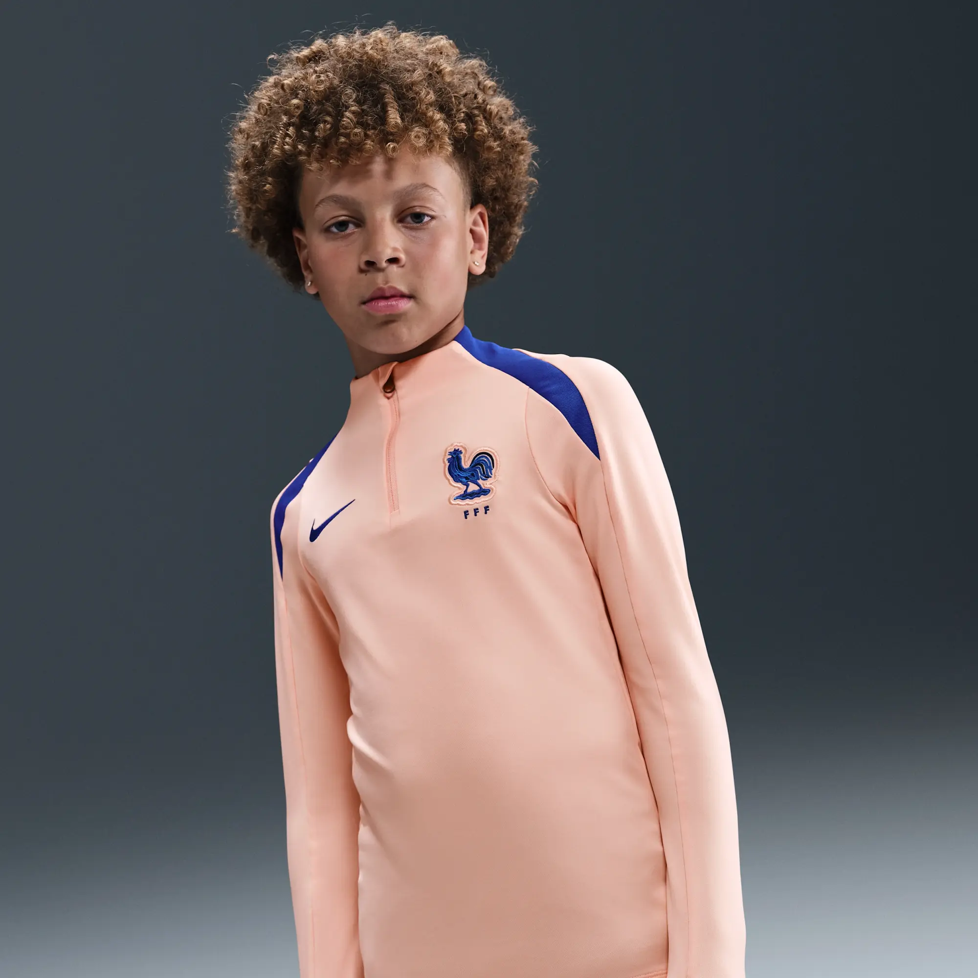 FFF Strike Older Kids' Nike Dri-FIT Football Drill Top - Pink - Recycled Polyester Minimum