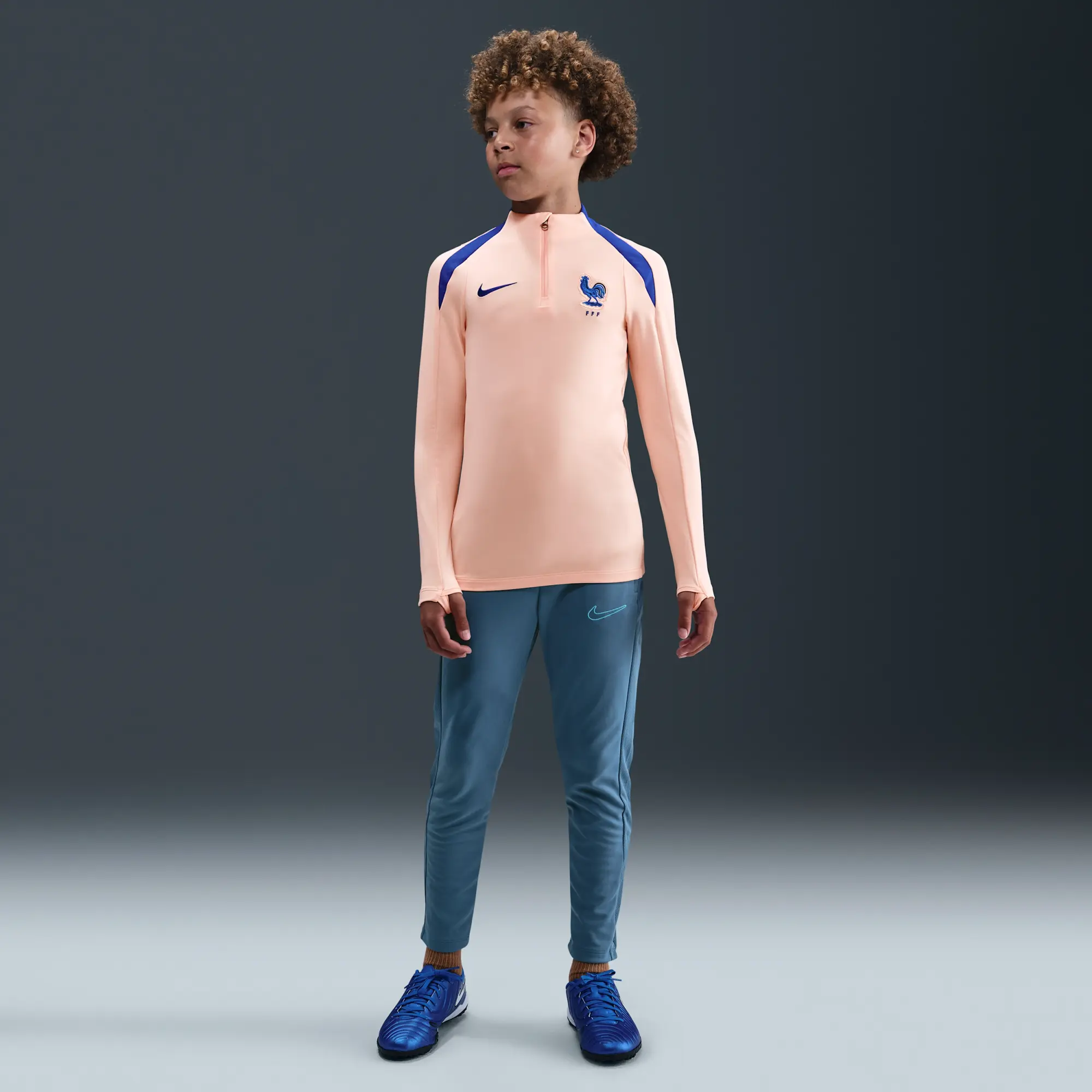 FFF Strike Older Kids' Nike Dri-FIT Football Drill Top - Pink - Recycled Polyester Minimum