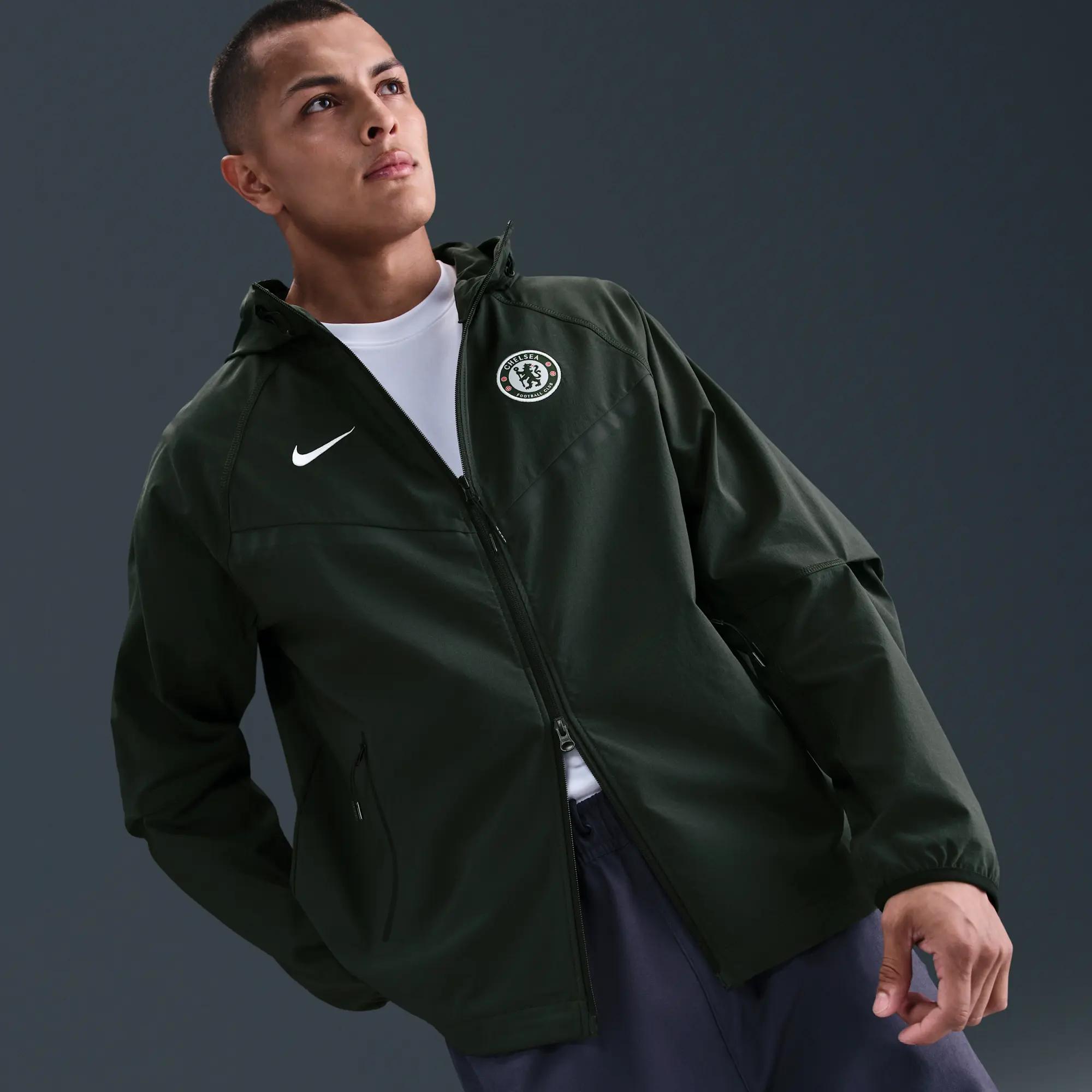 Nike Chelsea NSW Tech FZ Windrunner Woven Jacket - Dark Green - 2025-2026
