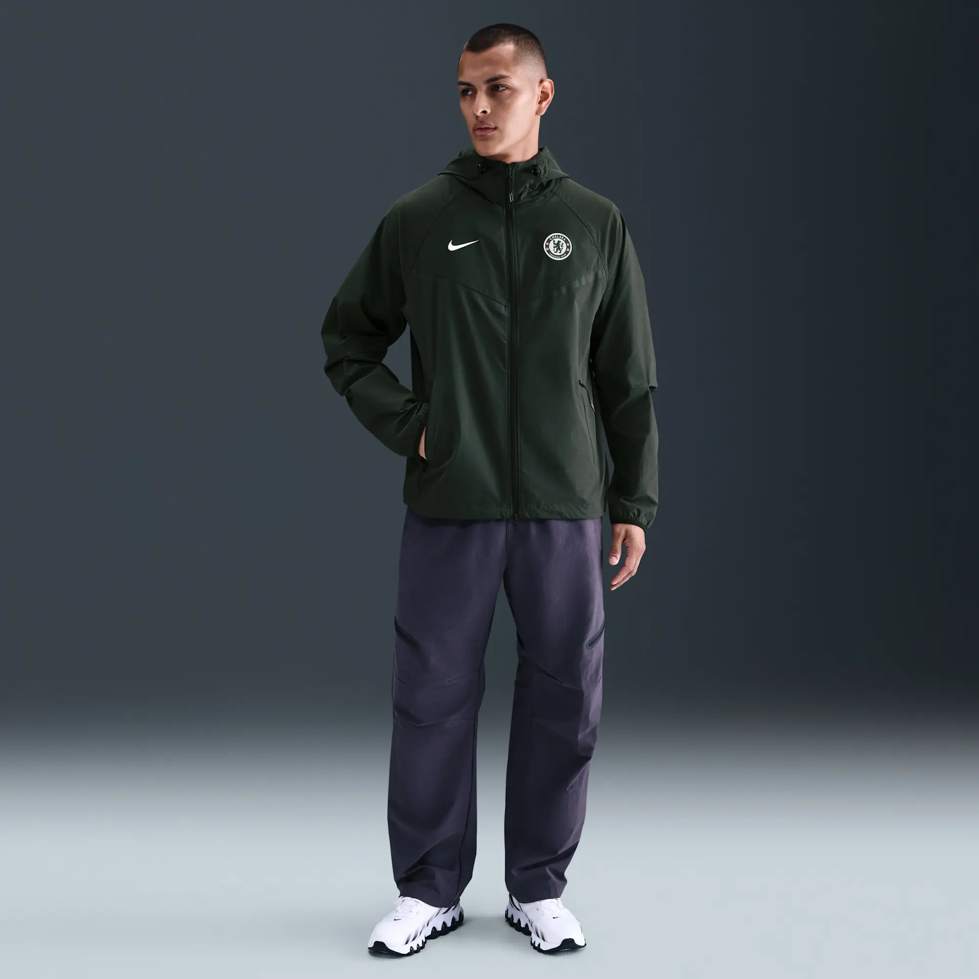 Nike Chelsea NSW Tech FZ Windrunner Woven Jacket - Dark Green - 2025-2026