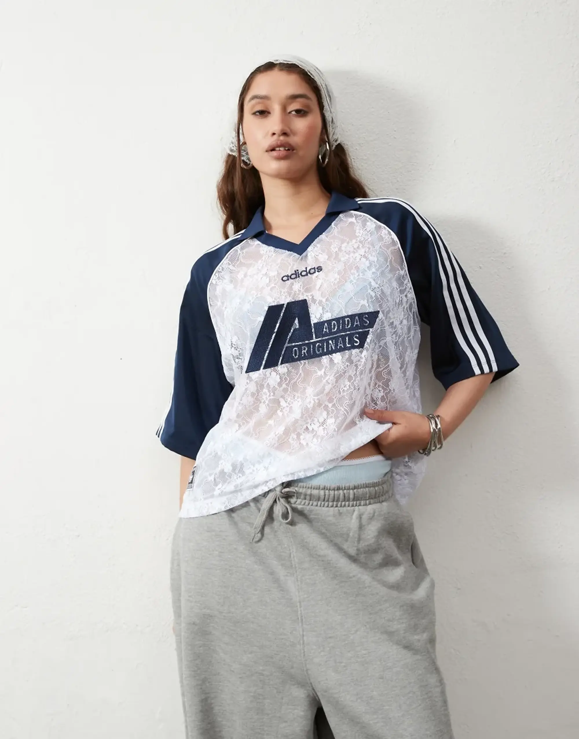 T-Shirt Adidas Originals Lace Jersey White Xs