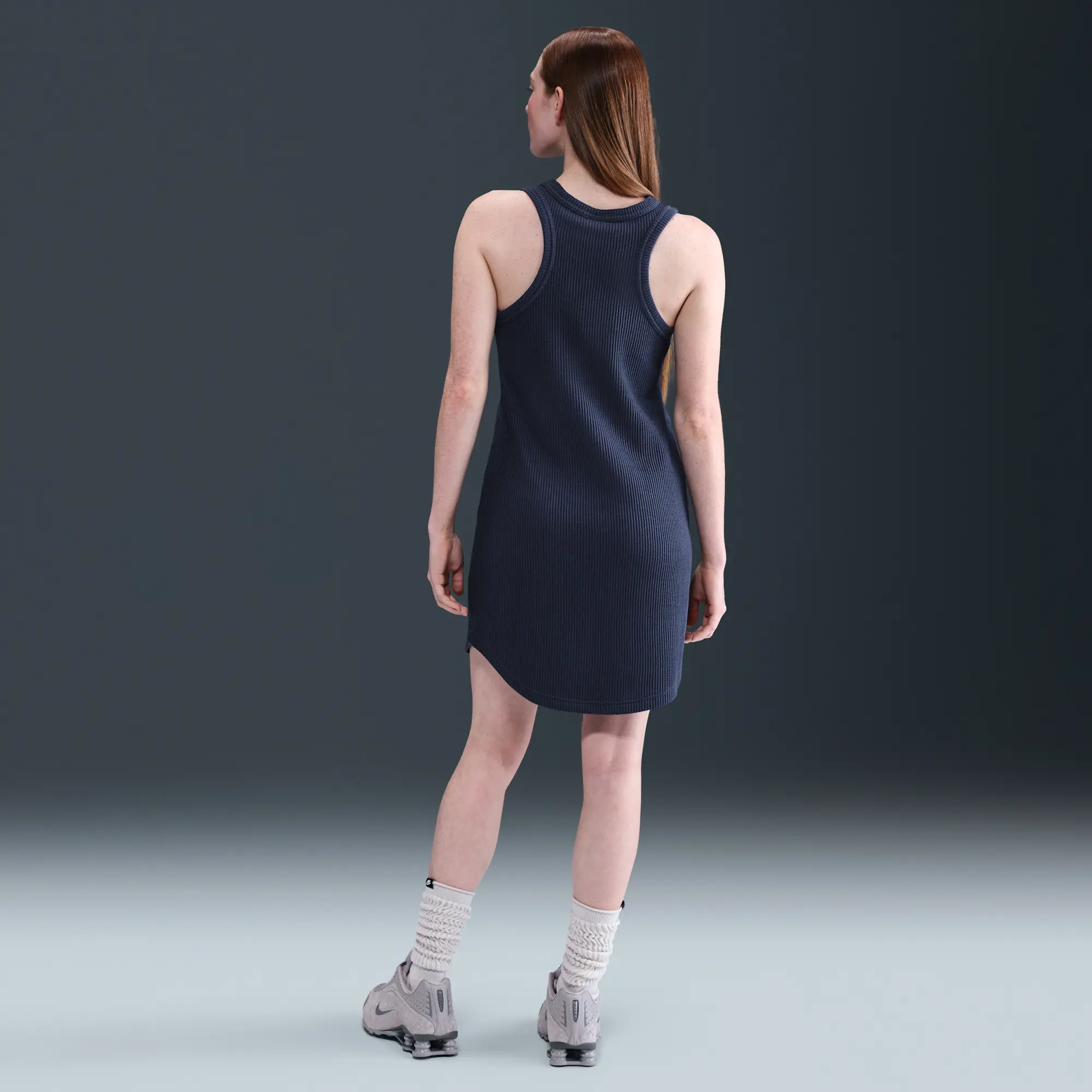 Nike Sportswear Chill Knit Women's Waffle Tank Top Dress - Blue - Cotton/Polyester