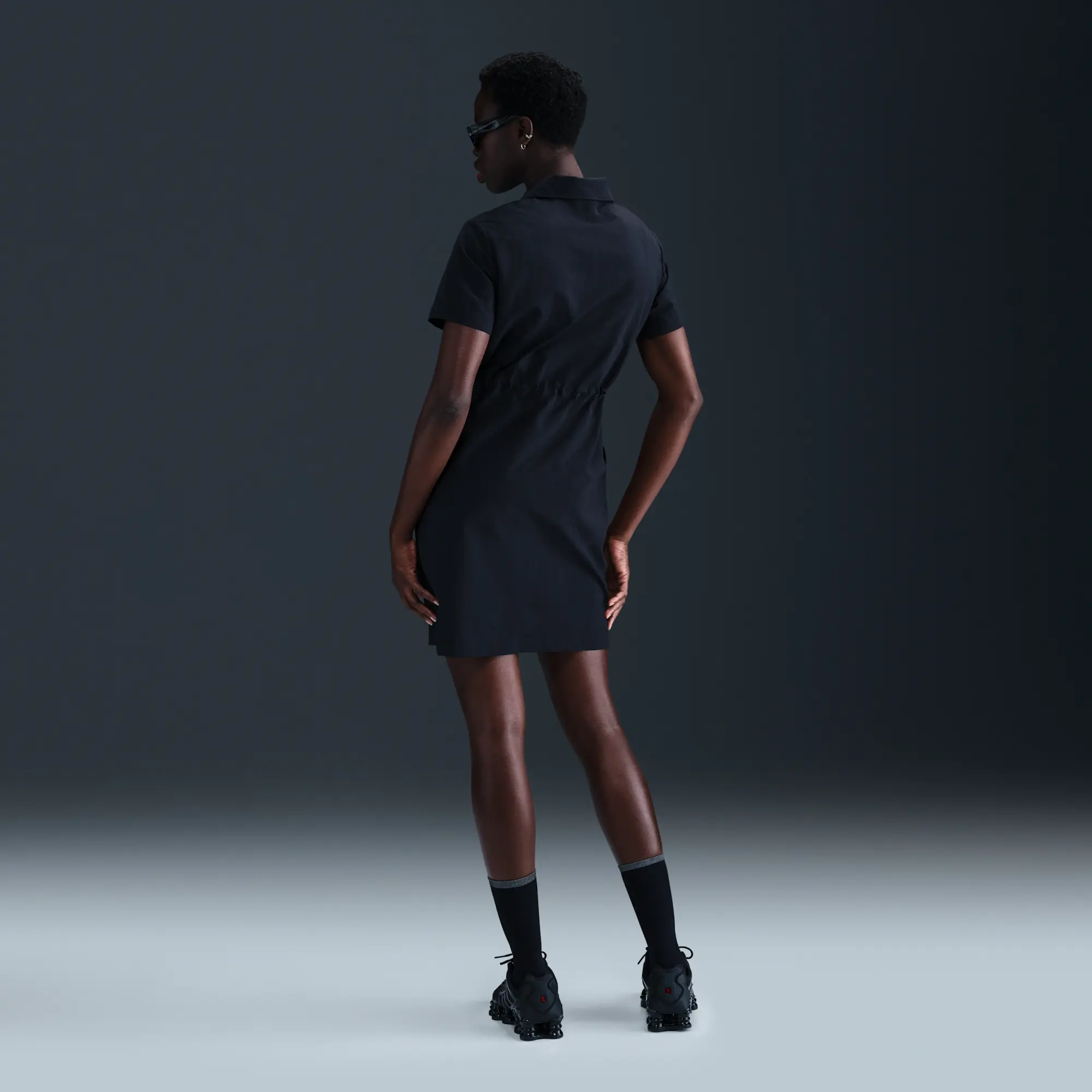 Nike Sportswear Everything Wovens Women's Short-Sleeve Mini Dress - Black - Nylon